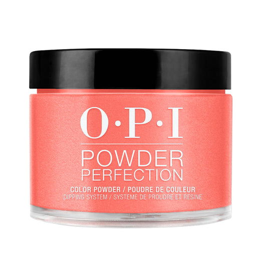 Black OPI Powder Perfection Totally Red-ical | Opaque Bright Warm Red Orange Crème Nail Dipping Powder | Acrylic Alternative | 1.5 oz