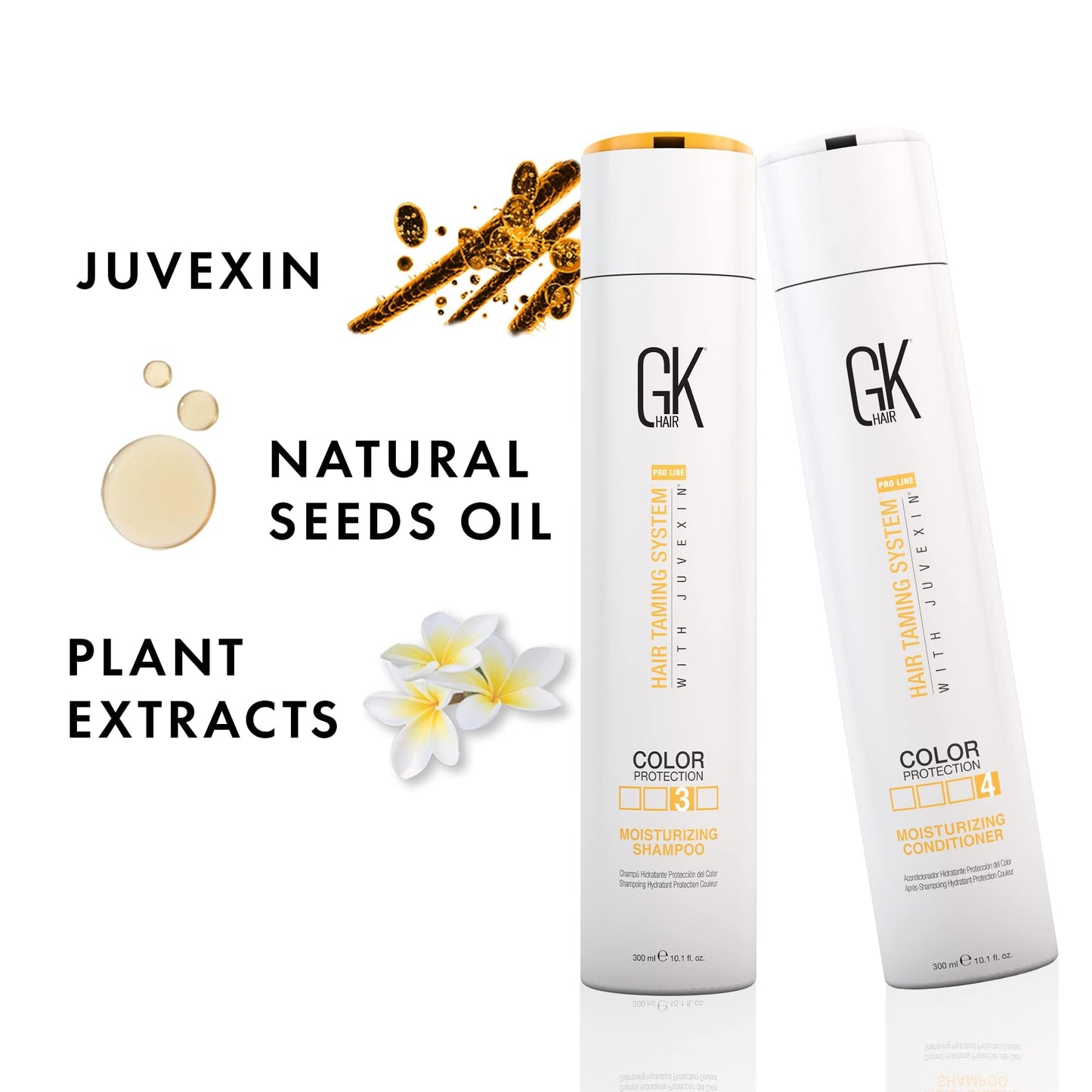 White Smoke GK HAIR Color Protection Moisturizing Shampoo and Conditioner with Argan Hair Oil Combo free from Paraben and Sulfae for Damaged Frizzy Oily and Dry Hairs
