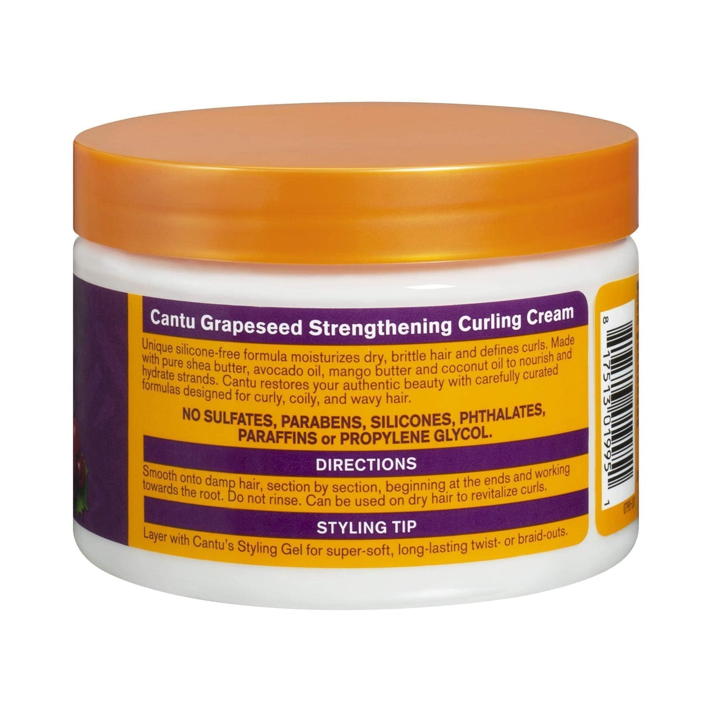 Dark Salmon Cantu Grapeseed Strengthening Curl Cream, 12 oz