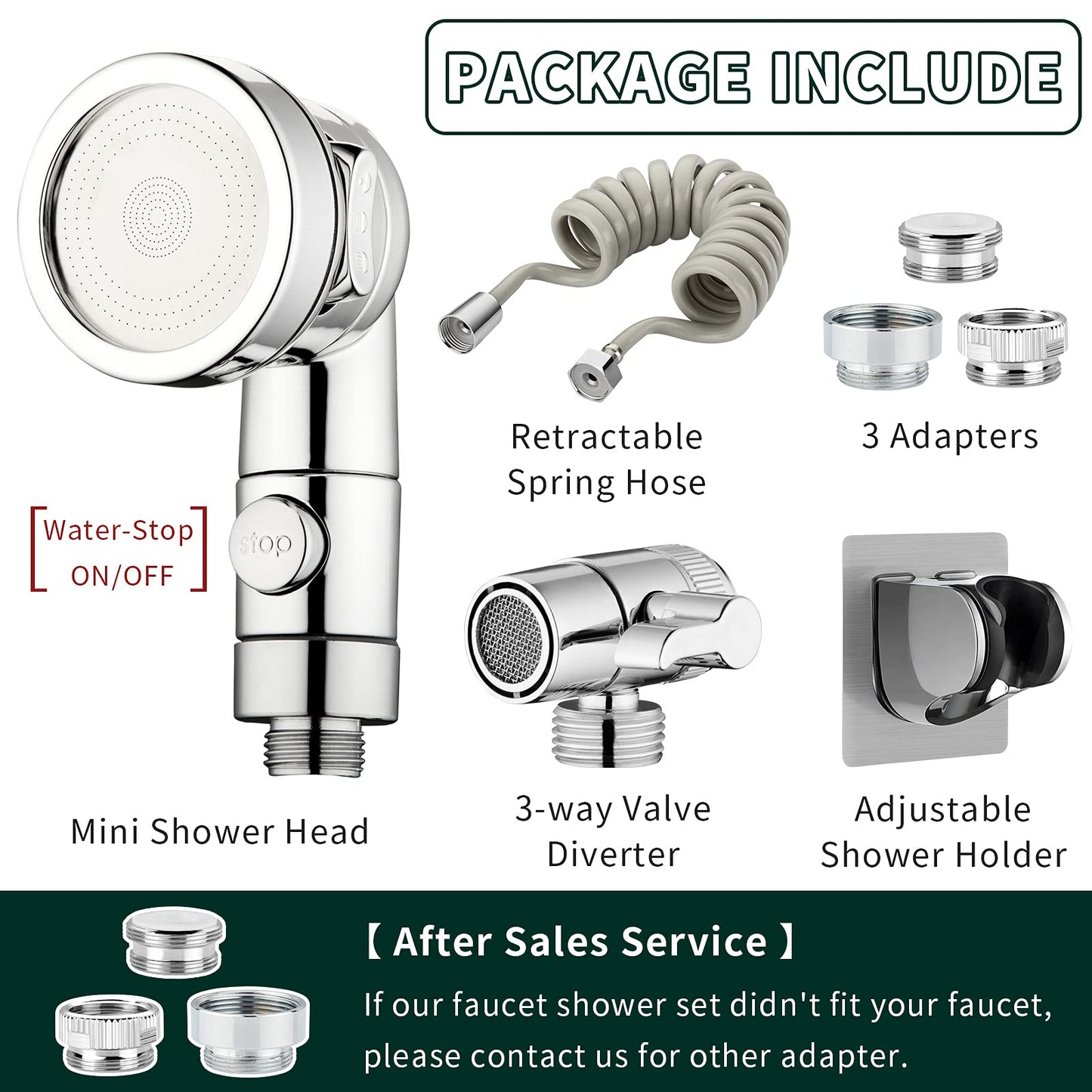 White Smoke ZCONIEY Sink Faucet Sprayer Attachment Hair Pet Rinser Showerhead with Stop Water-saving Function