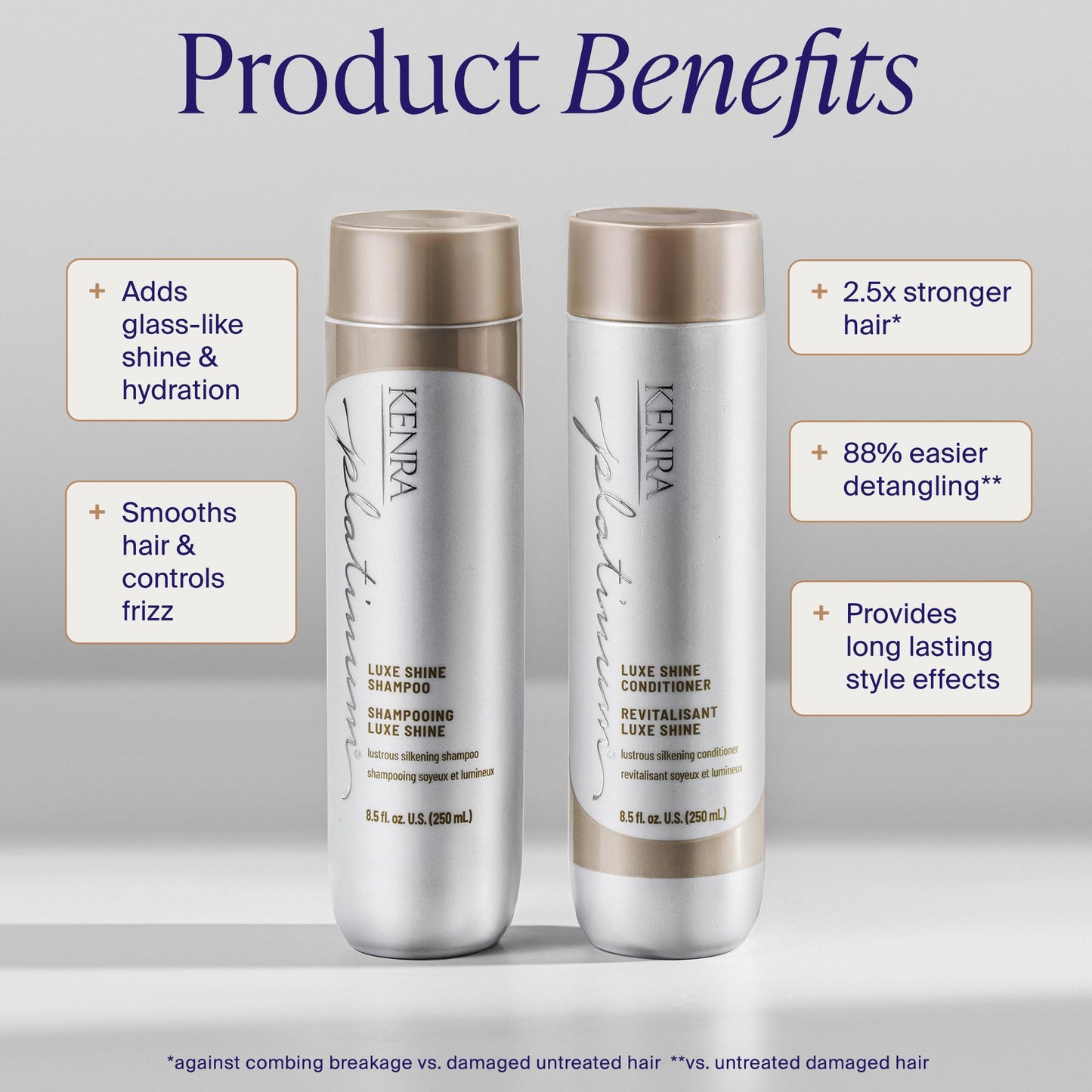 Light Gray Kenra Platinum Luxe Shine Conditioner | High Shine | Smoothing Conditioner for Frizzy Hair | For Dull Hair | Sulfate Free | Color Safe 33.8oz