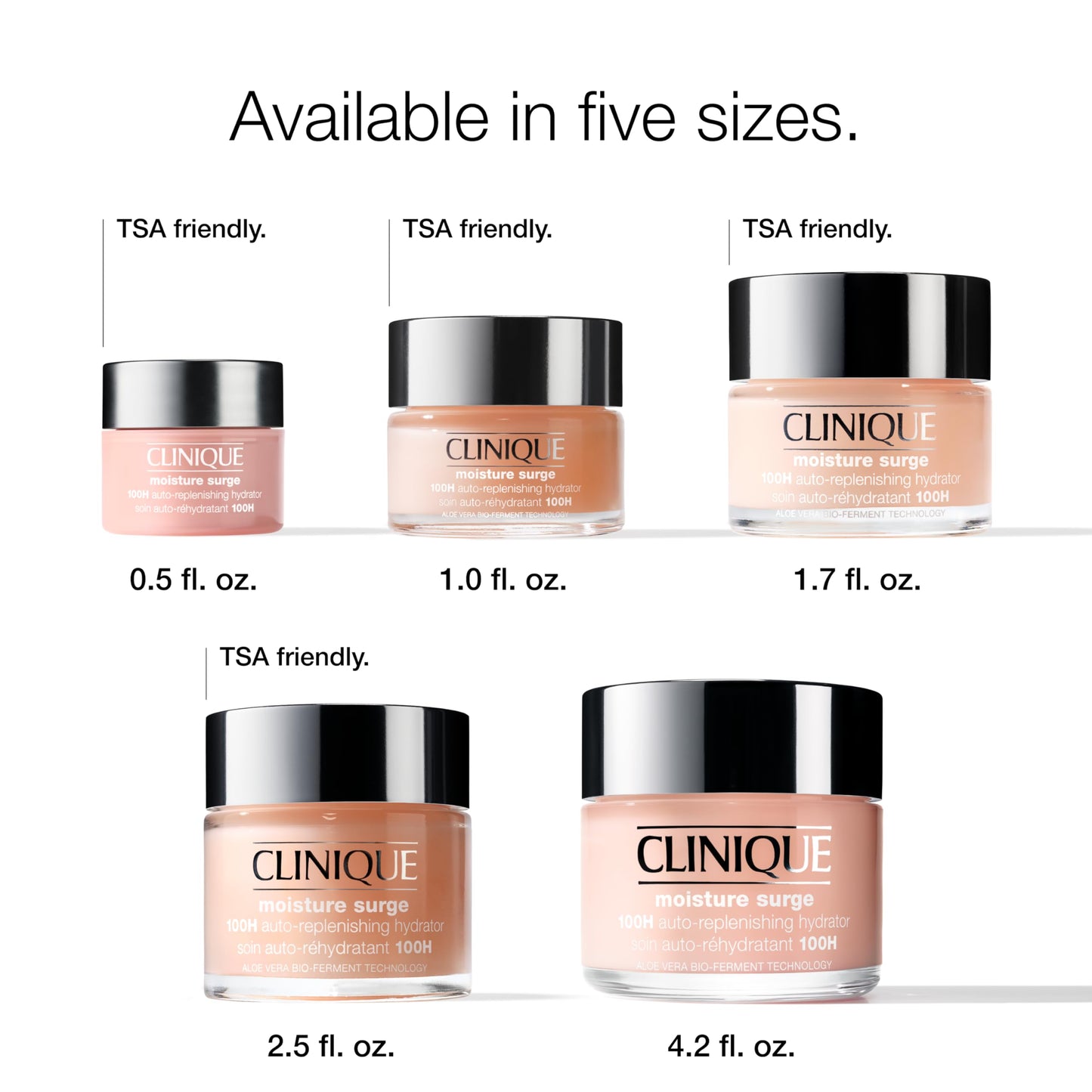 White Smoke Clinique Moisture Surge 100H Auto-Replenishing Hydrator Oil Free Face Moisturizer | With Hyaluronic Acid, Aloe Bioferment and Vitamins C + E | Hydrating + Moisturizing, Mini Travel Size, 0.5 Fl Oz