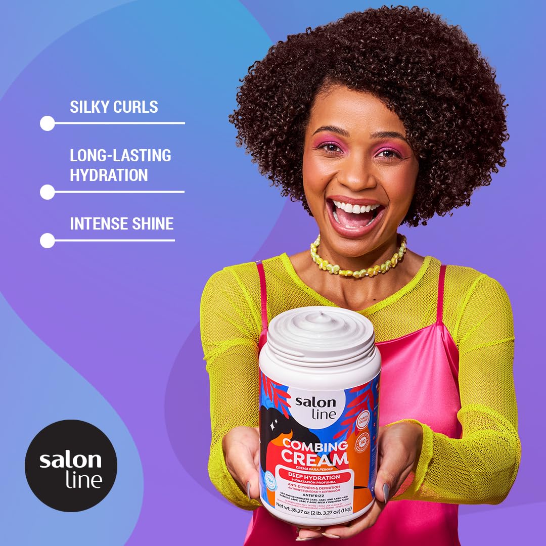 Medium Purple Salon Line, Hair Cream, Leave-In Cream, Deep Hydration, Vegan – Wavy Hair, Curly Hair & Coily Hair, 35.27 Oz
