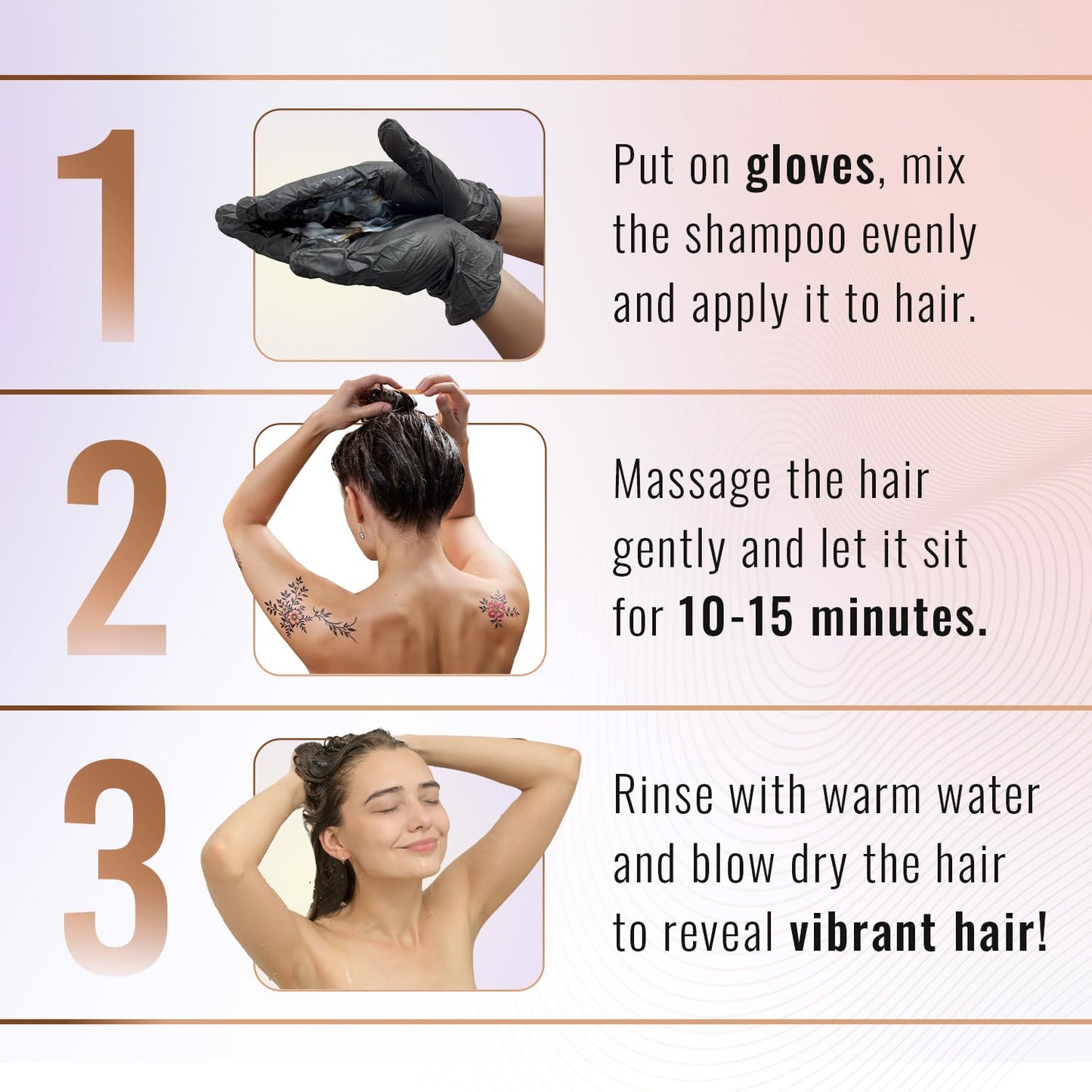 White Smoke Herbishh Natural Hair Dye Shampoo with Argan Mask - Long-Lasting Color for Gray Hair - Travel Size, 10+1 Pack, Ammonia-Free (Black)