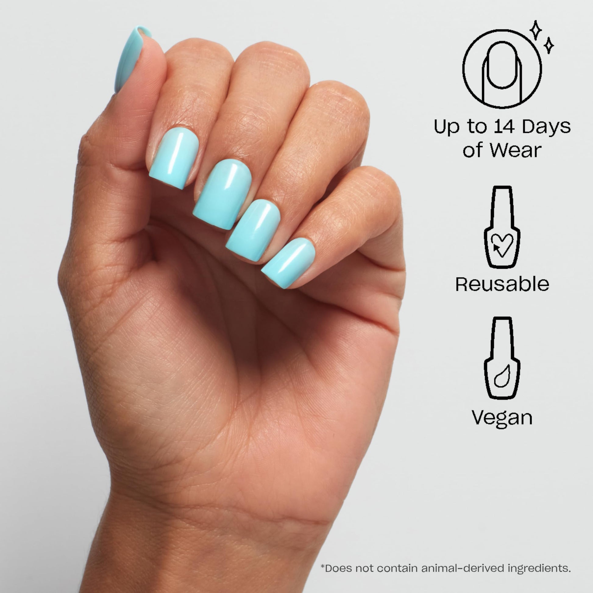 Lavender OPI On Point Suzi Without a Paddle | Short Squoval Soft Cool Blue Press On Nails | 30 Count with Nail Glue | Long Lasting, Reusable, Non-damaging