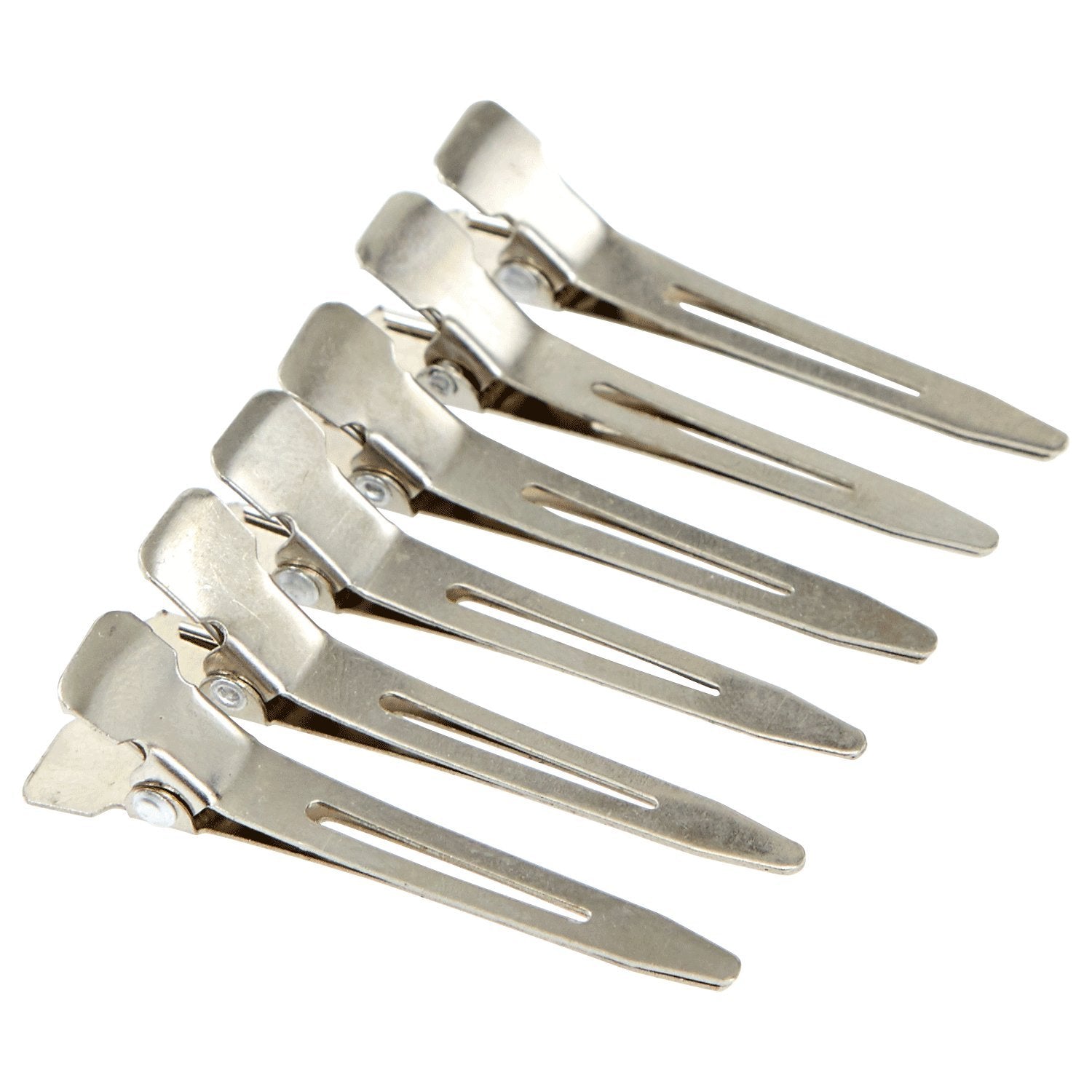 White Smoke Salon Care Metal Single Prong Curl Clips