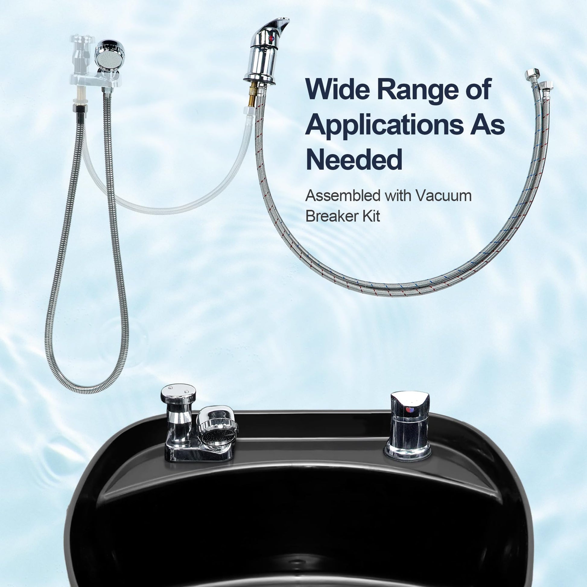 Lavender Salon Shampoo Sink Bowl Faucet and Sprayer Kit