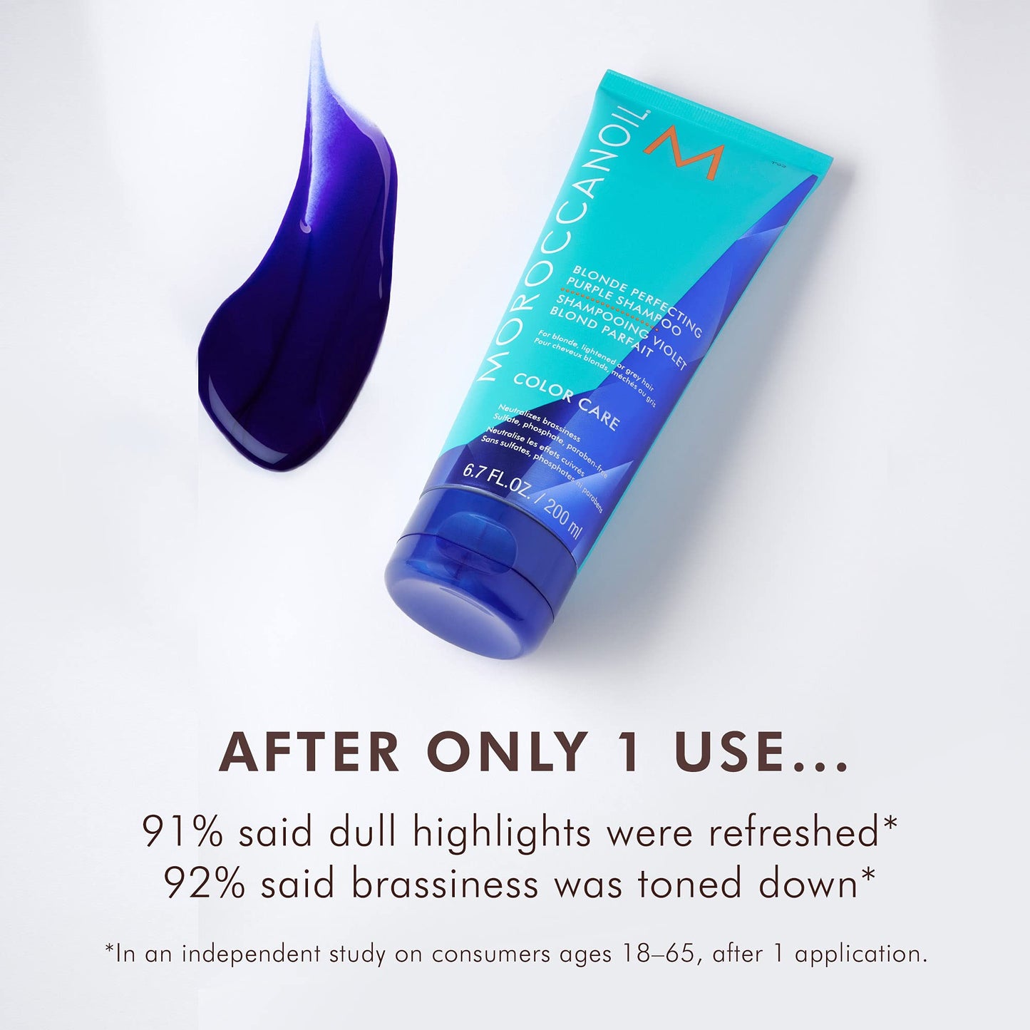 White Smoke Moroccanoil Blonde Perfecting Purple Shampoo, 2.4 oz
