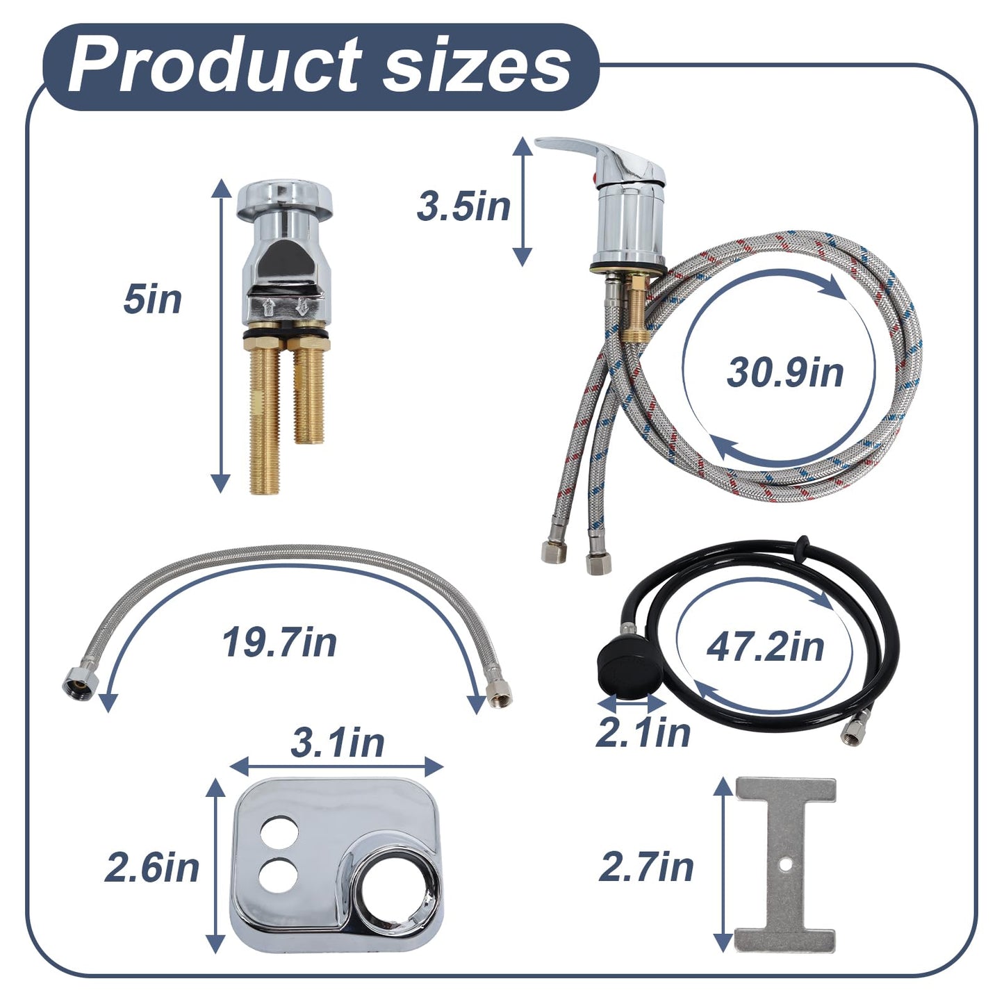 White Smoke Shampoo Bowl Faucet, Vacuum Breaker Outside Faucet Kit & Shampoo Hose for Sink with Sprayer, Hair Salon Sink Sprayer Hose Replacement Set