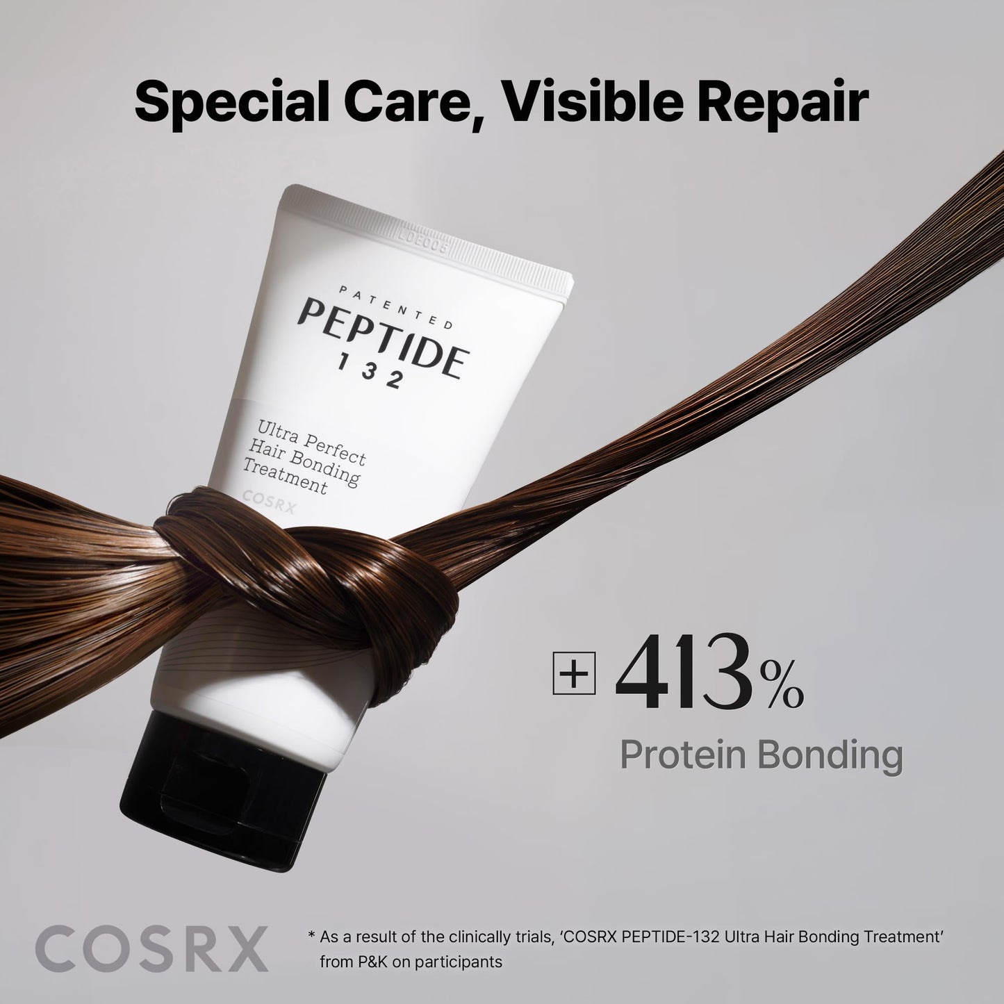 Gray COSRX PEPTIDE 132 Hair Bonding Repair Treatment - Deep Conditioner Hair Mask for Damaged, Dry Hair, Repairs Breakage & Split Ends, For All Hair Types – 8.11 fl oz
