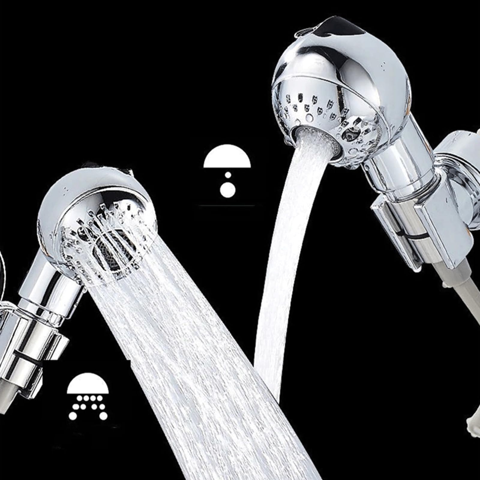 Black Sink Faucet Sprayer Attachment - Salon Shampoo Bowl Spray Head, Spherical Pedicure Chair Shower Head, Adjustable Hair Washing Handheld Shower Head for Salon & Spa Chairs