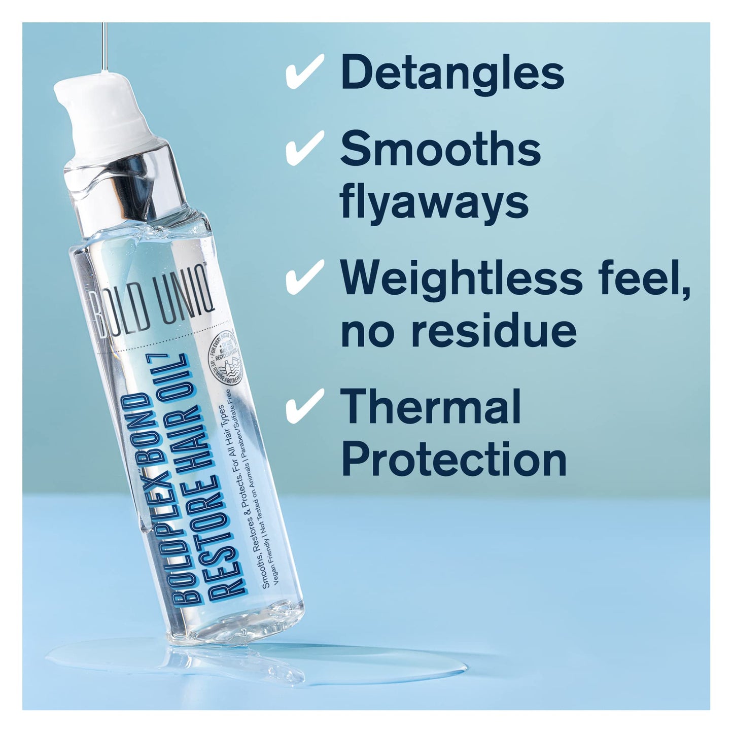 Light Steel Blue Boldplex 7 Hair Oil for Dry & Damaged Hair - Adds Shine, Strengthens, Smooths Split Ends & Frizz, Moisturizes & Nourishes. Weightless Hair Treatment Oil For Curly, Frizzy & Coarse Hair - 3.38 FlOz