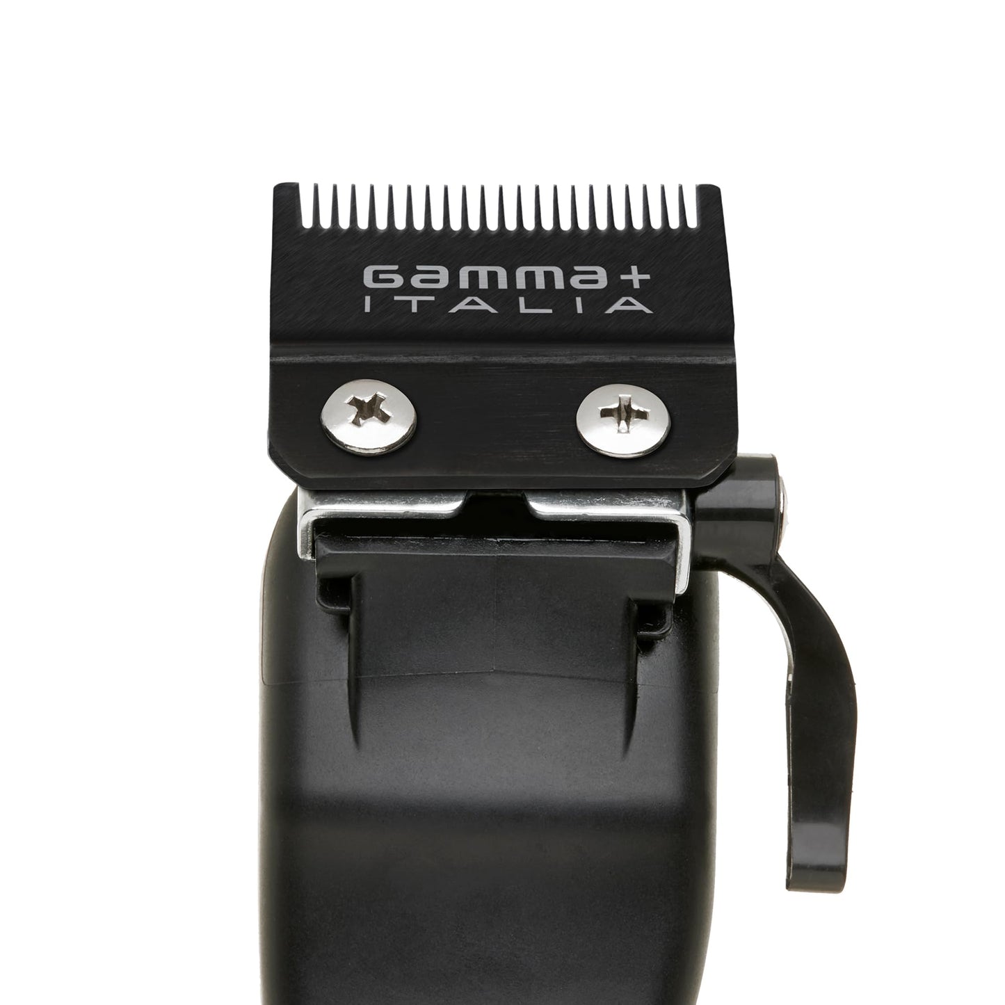 Dark Slate Gray GAMMA+ Replacement Fixed Black Diamond Carbon DLC Fade Hair Clipper Blade with Shallow Tooth 2.0 Cutter Set