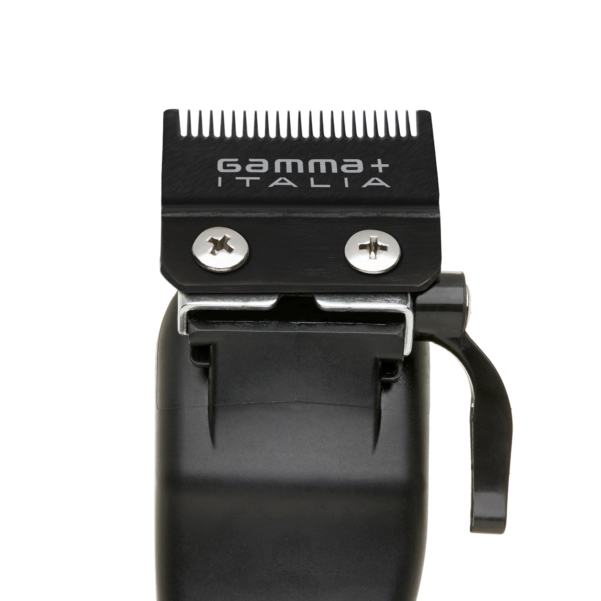Dark Slate Gray GAMMA+ Replacement Fixed Black Diamond Carbon DLC Fade Hair Clipper Blade with Shallow Tooth 2.0 Cutter Set