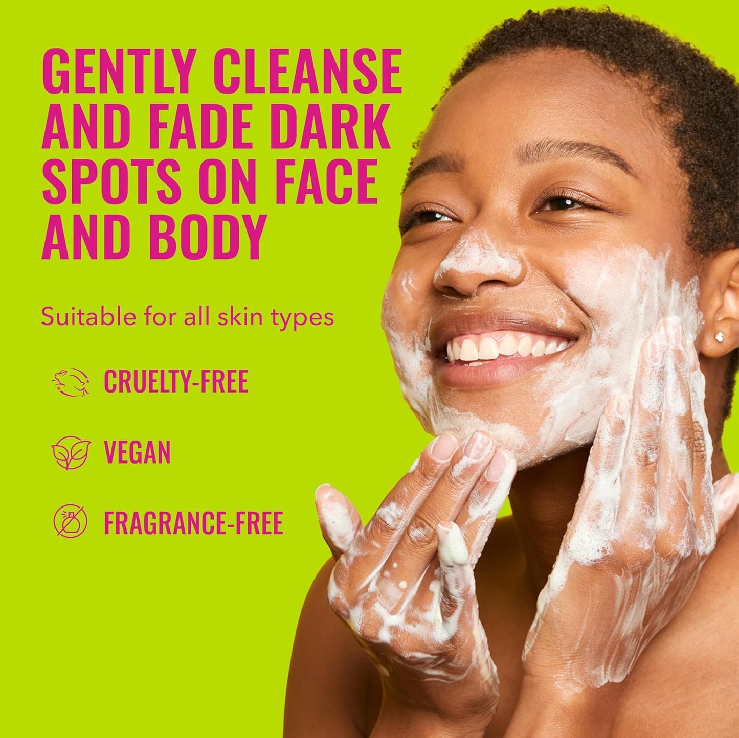 Yellow Green Good Molecules Brightening & Dark Spots Bar - Soap Free Face and Body Bar - Tranexamic, Kojic Acids and Niacinamide to Target Dark Spots - Skin Care