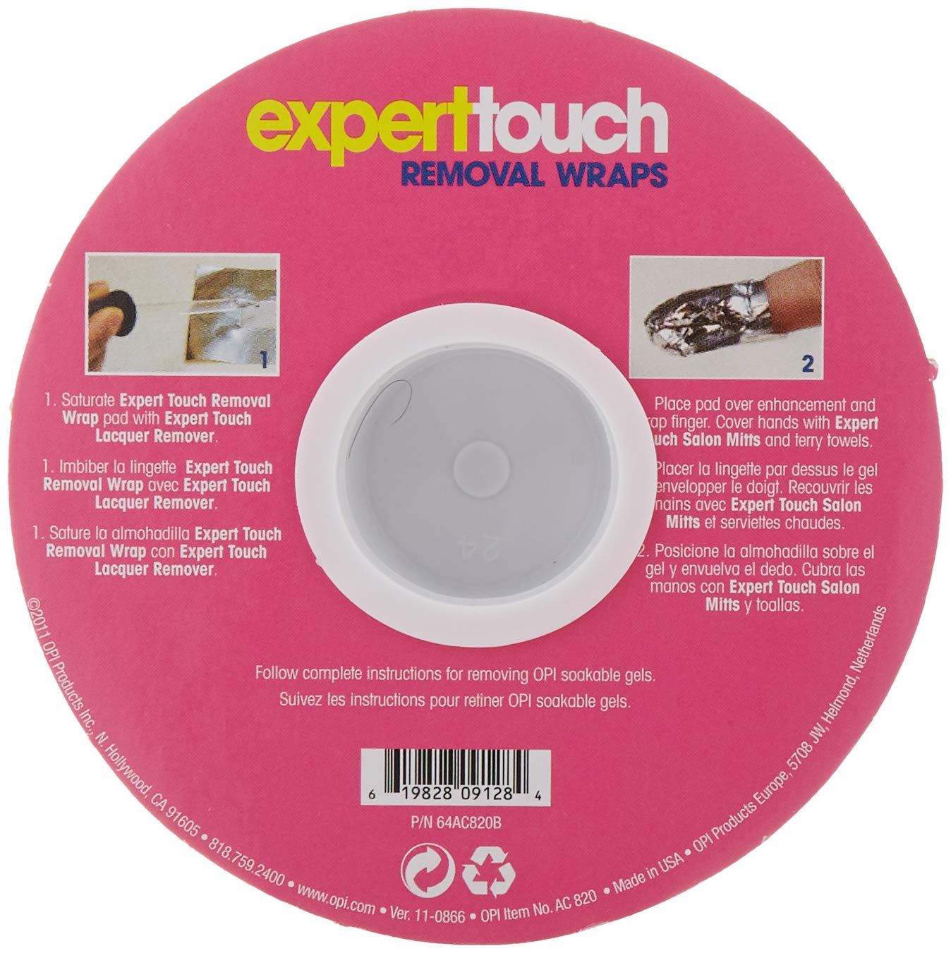 White Smoke OPI Expert Touch Removal Foil Wraps with Attached Absorbent Pad, Removal Tool for Soakable Gels, Nail Lacquer Polishes, & Acrylics, 250 Pieces Total