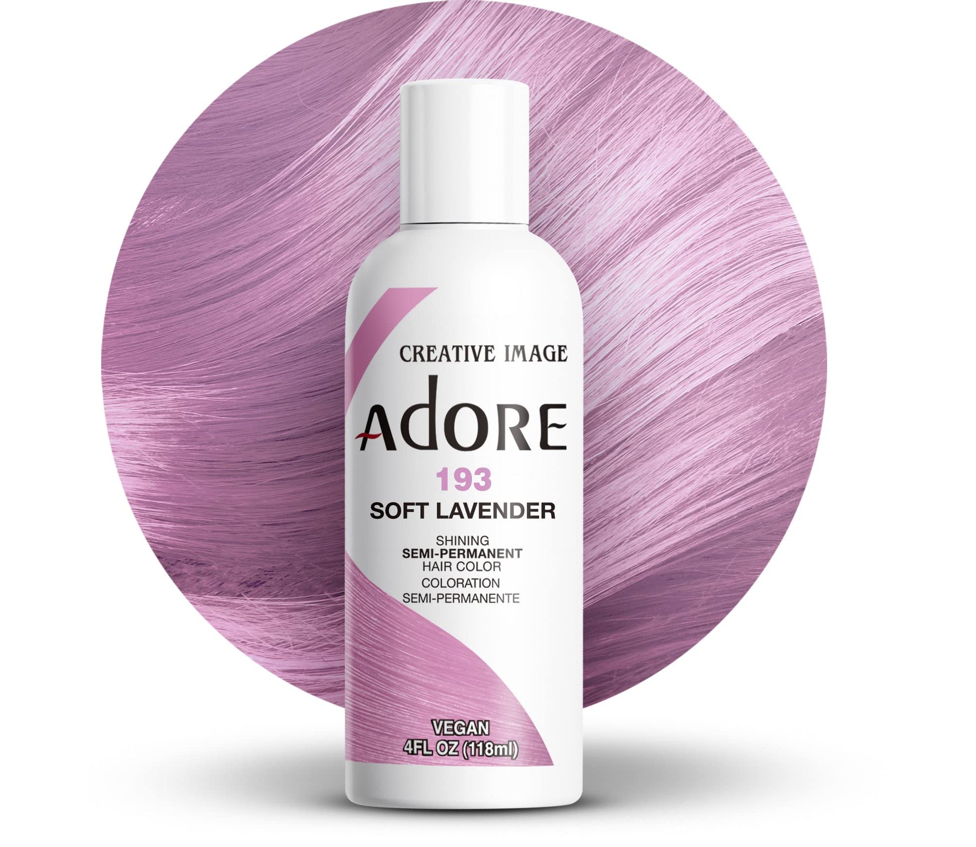 White Smoke Adore Semi Permanent Hair Color - Vegan and Cruelty-Free Hair Dye - 4 Fl Oz - 193 Soft Lavender (Pack of 3)