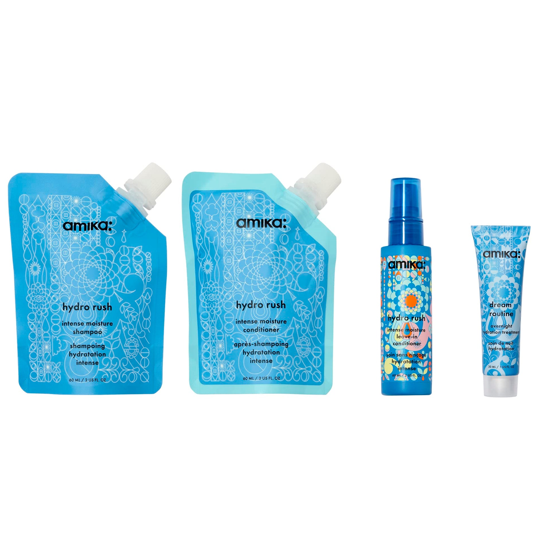 White Smoke amika hydro dream hair routine trial set