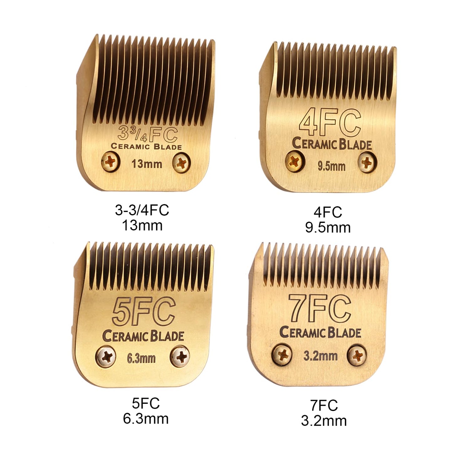 White Smoke Professional Detachable Replacement Blades Set,Cut Length,Compatible with Andis AGC,BDC,BGC,MBG Series/Oster Classic 76/Star-Teq/Power-Teq/A5 Clipper (7PACK) Golden