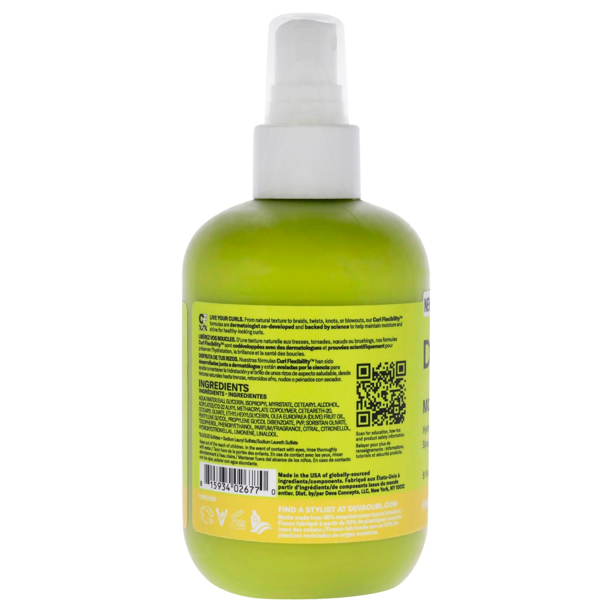 White Smoke DevaCurl Moisture Seal Hydrating Finishing Spray, Bright Breeze, 8 fl. oz.