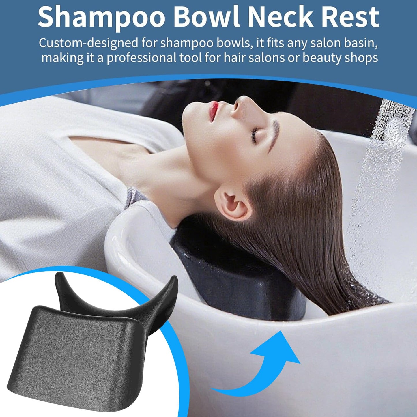 Light Gray Silicone Shampoo Bowl Neck Cushion - Ergonomic Salon Hair Washing Neck Support Pillow, Non-Slip Shampoo Tray Neck Rest for Spa and Salon Basins, Comfortable Hairdressing Sink Accessory for Hair Care