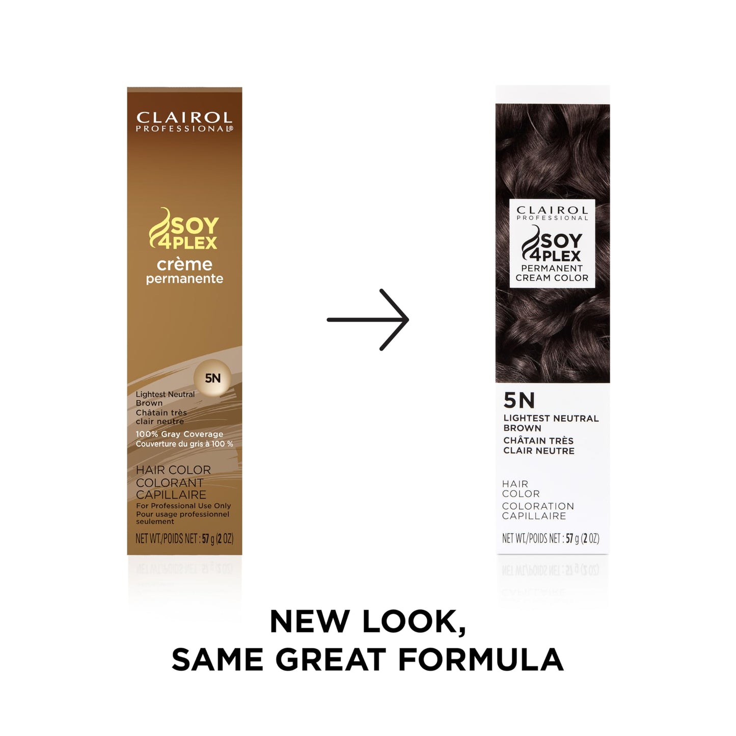 White Smoke Clairol Professional Crème Permanente, 5n Lightest Neutral Brown, 2 oz. - Packaging May Vary