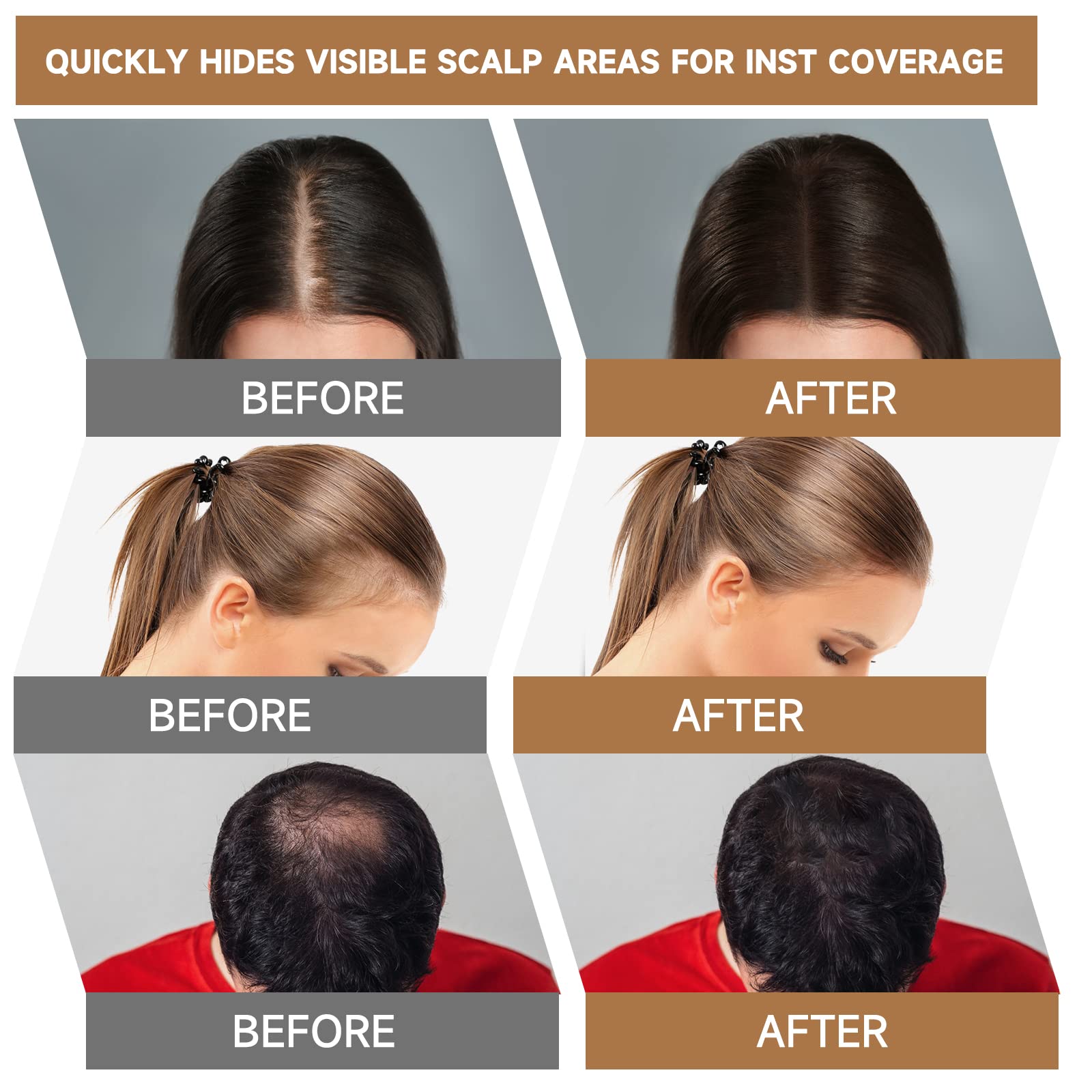 White Smoke MIFELOY 2 Pack Root Touch Up Powder, Hair Color for Grays, Root Coverage for Women and Men, Concealer for Beard Line, Eyebrow, and Thinning Grey Hairline, Light Brown