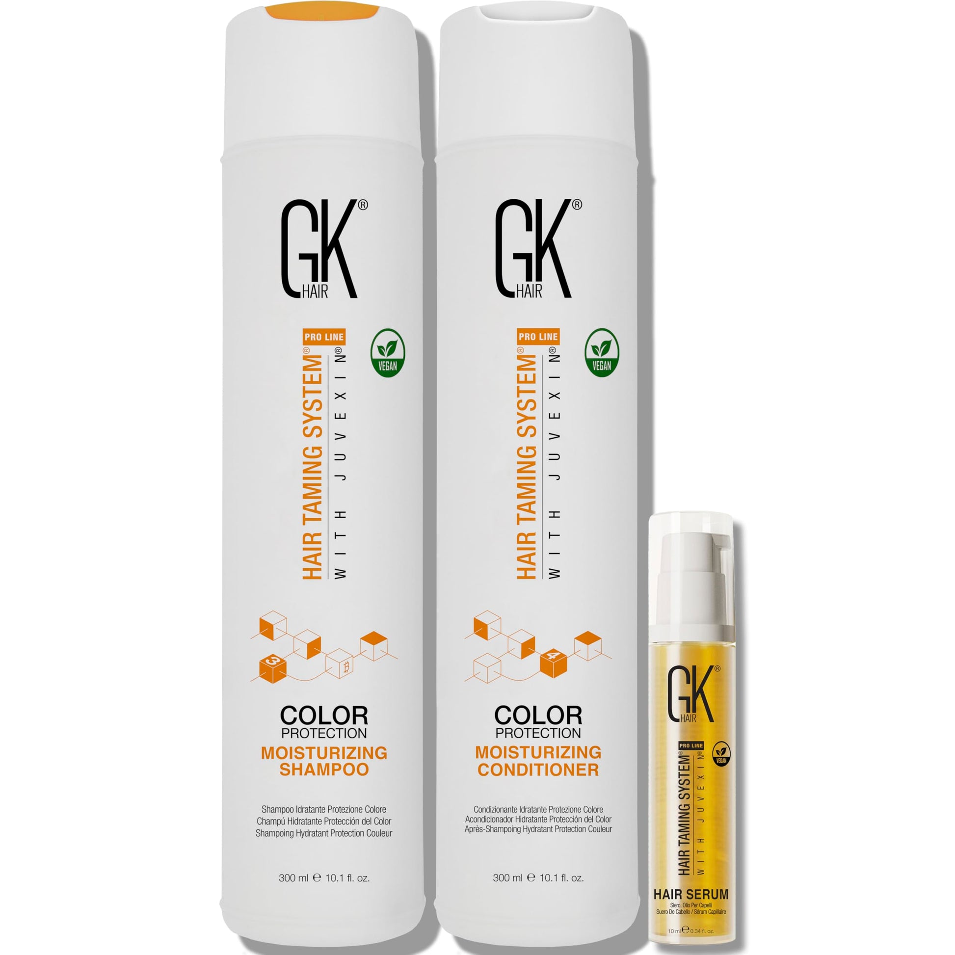Light Gray GK HAIR Color Protection Moisturizing Shampoo and Conditioner with Argan Hair Oil Combo free from Paraben and Sulfae for Damaged Frizzy Oily and Dry Hairs