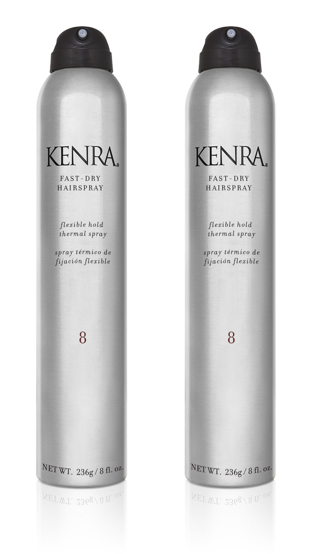 White Smoke Kenra Professional Fast Dry Hairspray 8 | Flexible Hold Thermal Spray | All Hair Types | 8 oz (2-Pack)