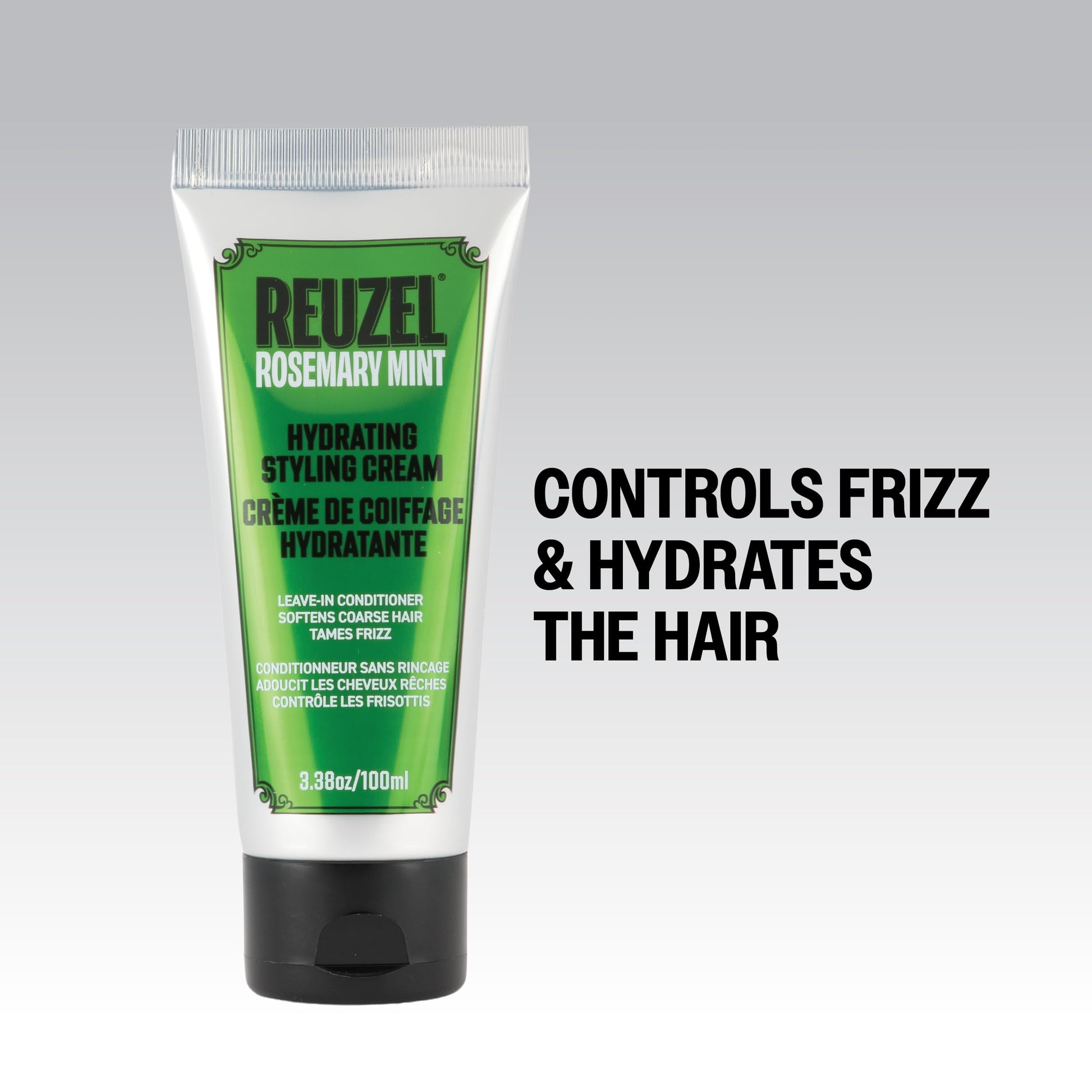 White Smoke REUZEL Hydrating Style Cream, Low Hold, Water Soluble, Low Shine, Tames Frizz and Nourishes Hair, Vegan Formula, For All Hair Types, 3.38 oz