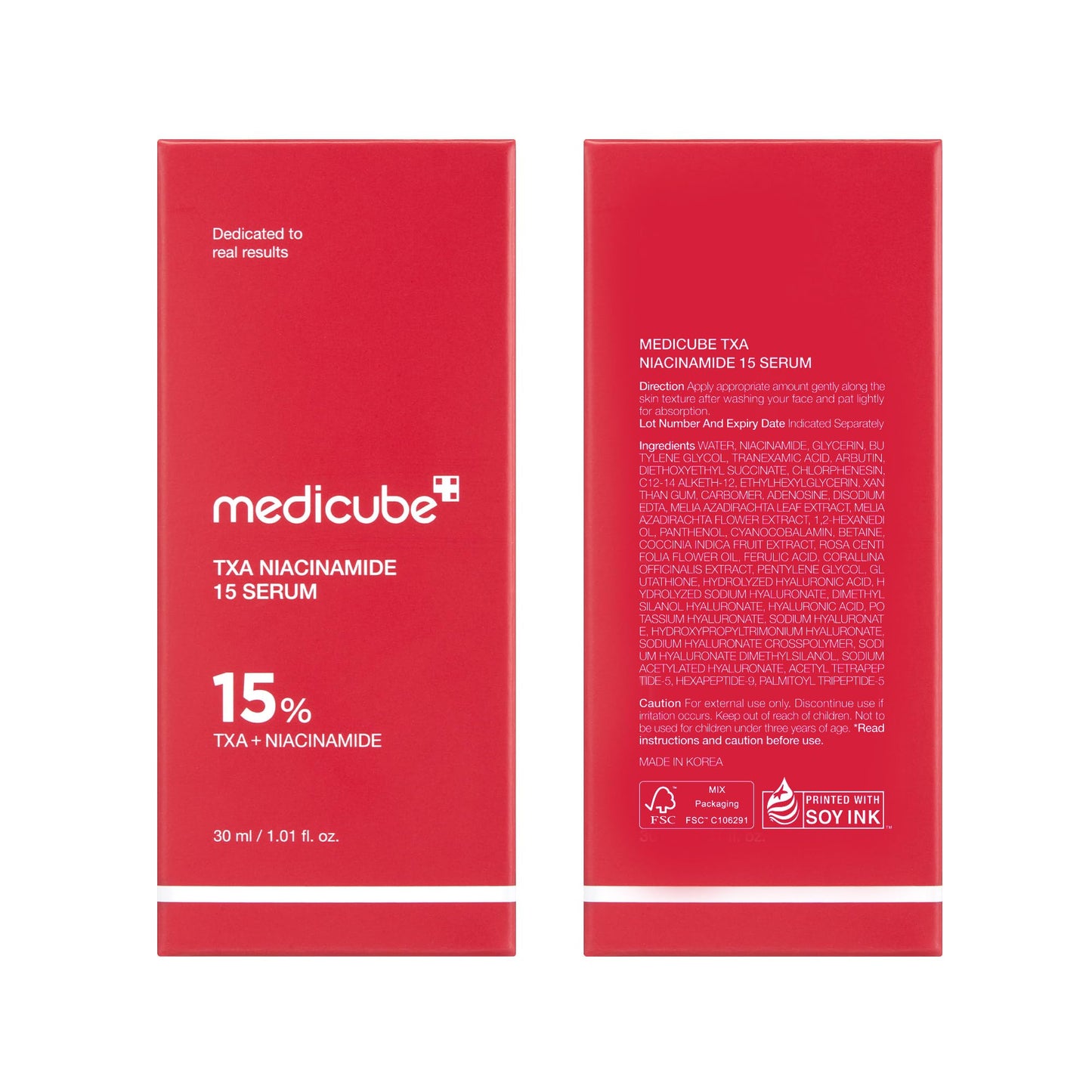 Firebrick medicube TXA+Niacinamide 15% Glow Facial Serum for After Spot Care | All-in-One Daily Korean Skincare | Uneven Skin Tone, Texture, and Hydration Care | High-Potency Tranexamic Acid 5% | 1.01 fl.oz