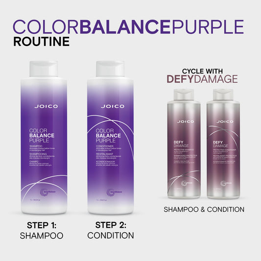 Lavender Joico Color Balance Purple Conditioner | For Cool Blonde, Gray Hair | Eliminate Brassy Yellow Tones | Boost Color Vibrancy & Shine | UV Protection | With Rosehip Oil & Green Tea Extract | 33.8 Fl Oz