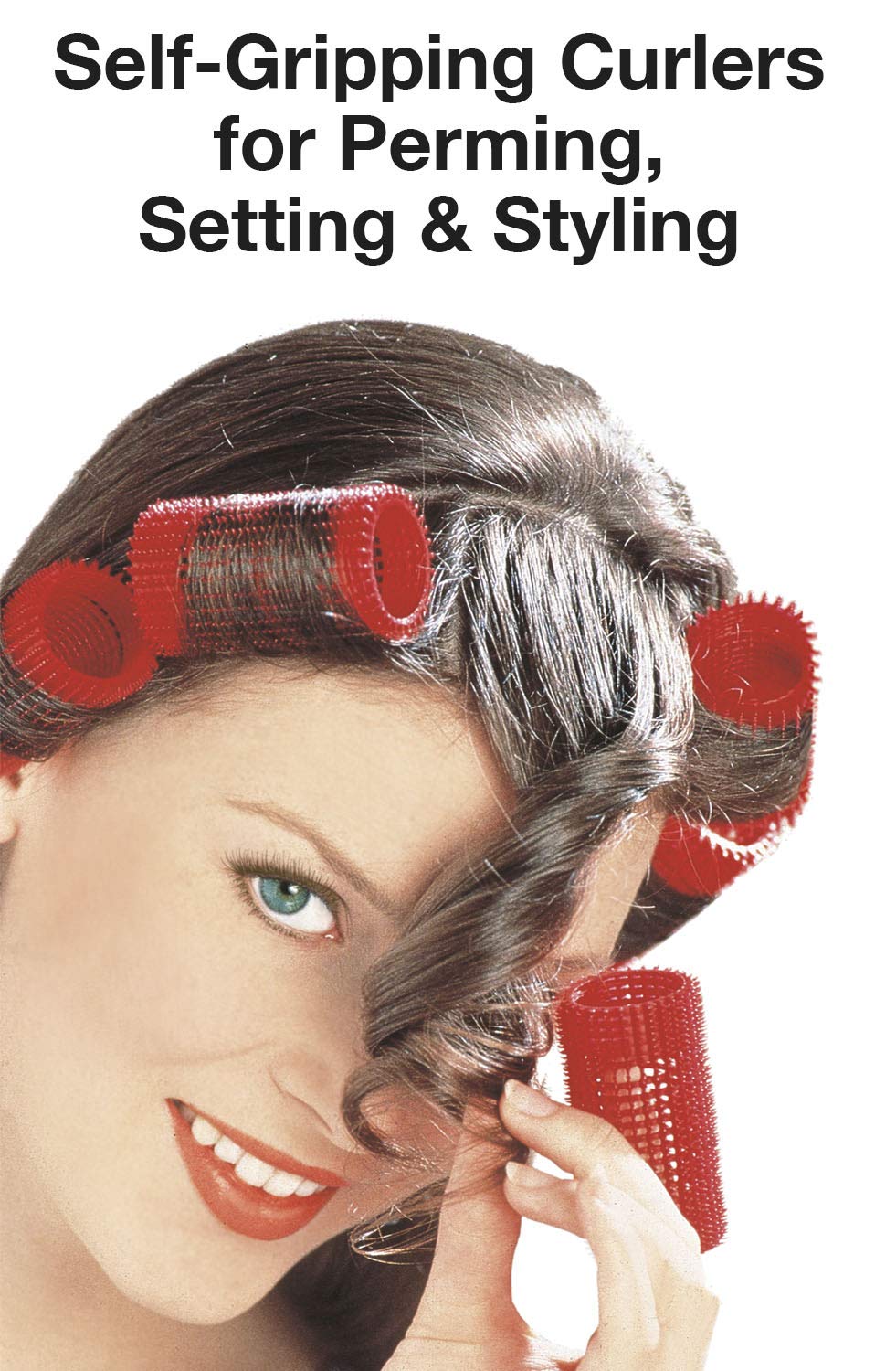 White Smoke Olivia Garden Jet Set EZ Grip Self-Gripping Curlers - Hair Rollers for Setting or Perming - Style Curls and Waves, 1 1/16" - 6 Count