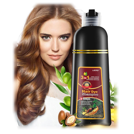 White Smoke Hair Dye Shampoo, Leorx 3 In 1 Brown Color Shampoo Hair Dye For Refresh Hair Instant Herbal Coloring Shampoo For Women&Men - Tintes Para El Cabello Profesional - 16.9 oz