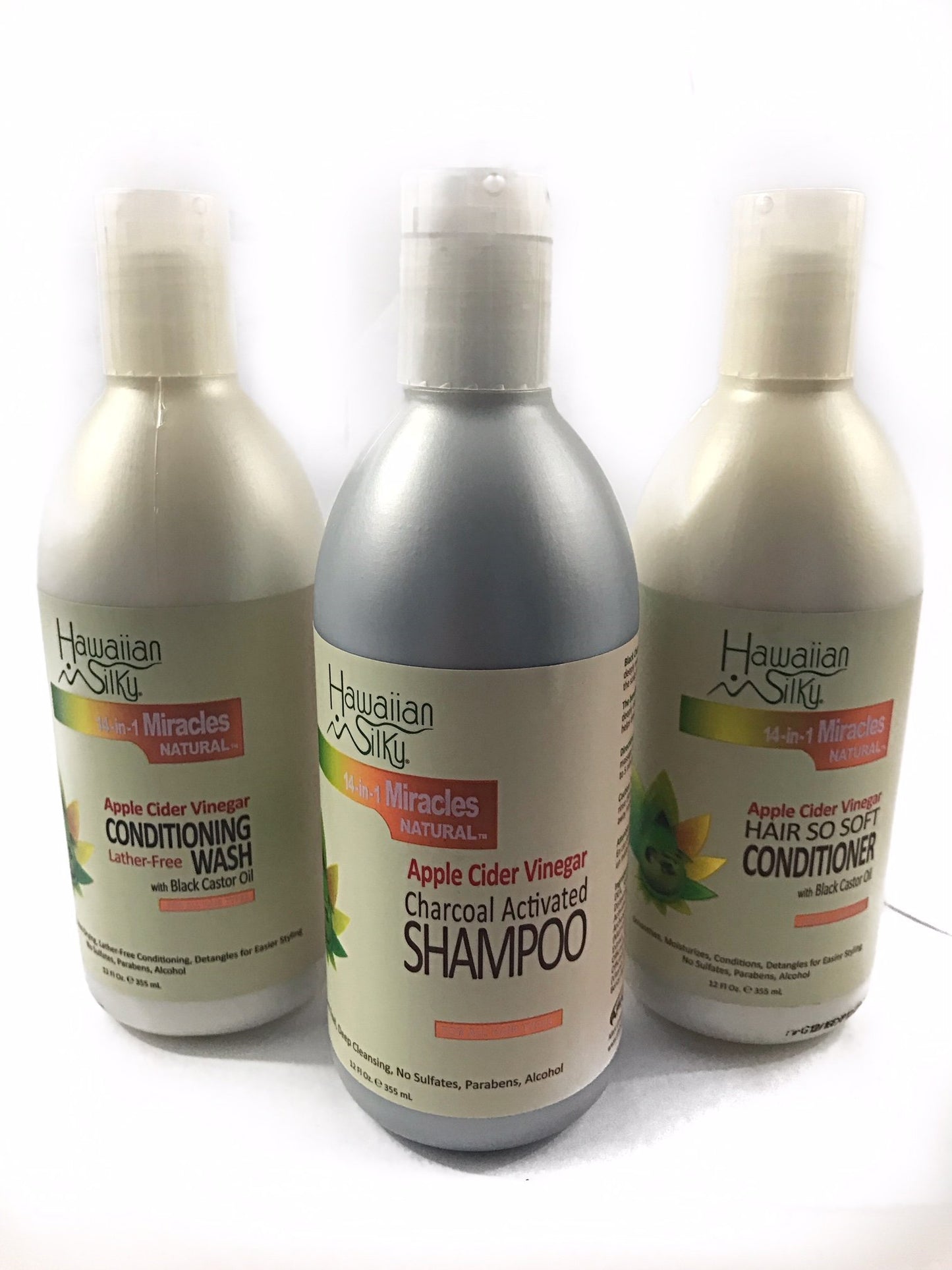 White Smoke Hawaiian Silky Apple Cider Vinegar Conditioning Wash, 12 fl oz - Lather-Free , with Black Castor Oil Extract, Cleansing Hair Moisturizer Treatment - Good on Men, Women & Kids
