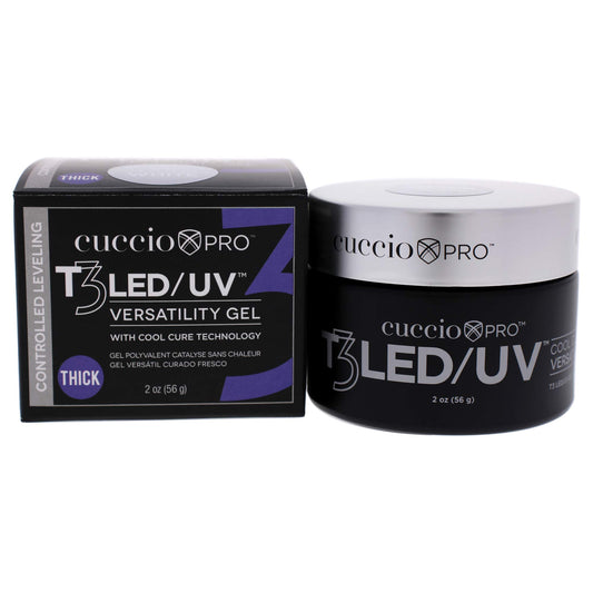Black Cuccio Pro T3 LED/UV Cool Cure Versatility Gel - Self-Levelling Gel With Calcium - Incredibly Flexible - Strong Adhesion - High Shine Finish - Fast Application - White - 2 Oz Nail Gel