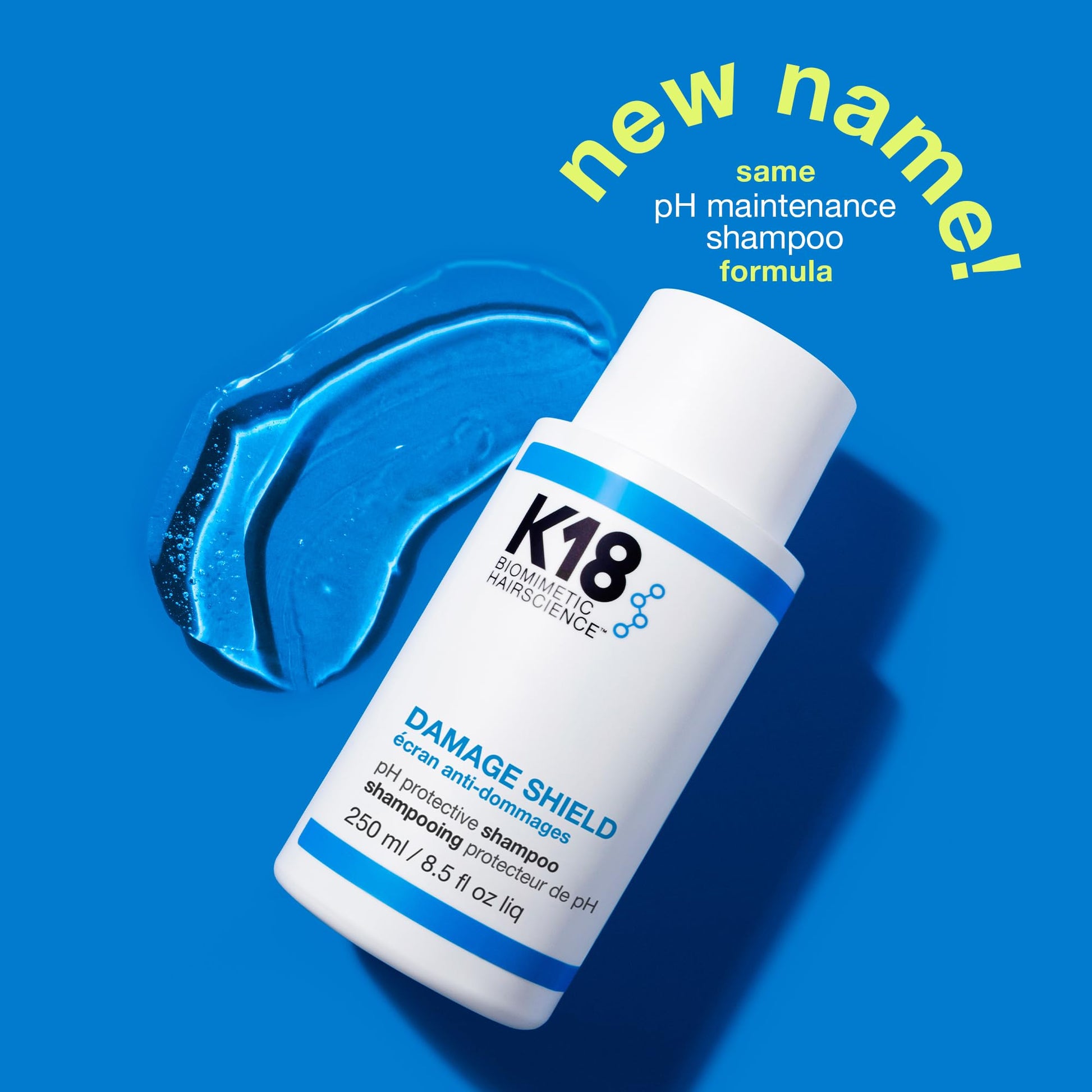 Dodger Blue K18 Damage Control Trio, Damage Shield Shampoo + Conditioner + 4-Minute Molecular Repair Hair Mask, Lasting Damage Repair, Color-Safe Shampoo