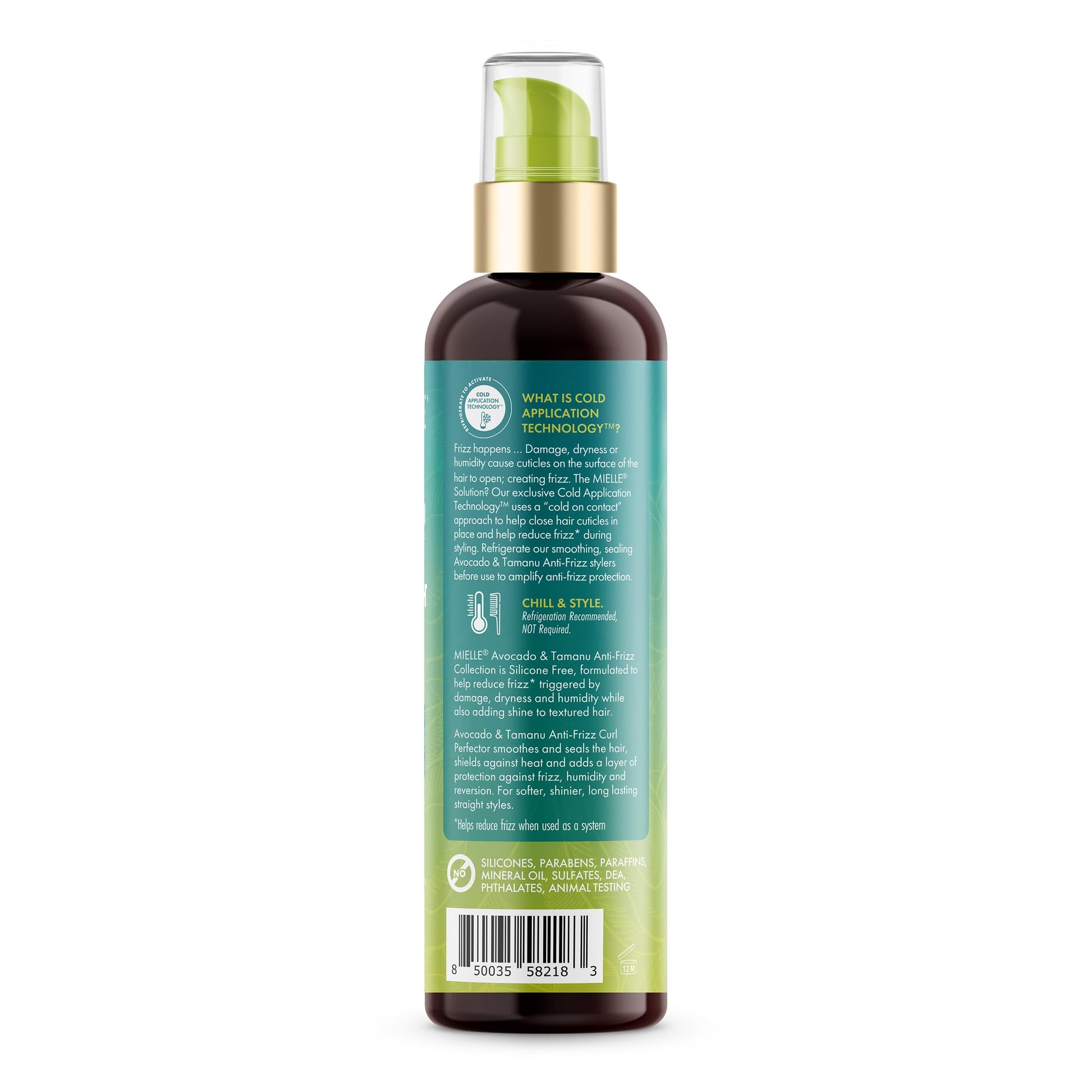 White Smoke Mielle Organics Avocado & Tamanu Anti-Frizz Hair Serum - Stay Straight Smoothing Treatment & Heat Protectant for Textured Strands - Humidity Shield, Shine Enhancer for Lasting Straight Hair Looks, 6oz