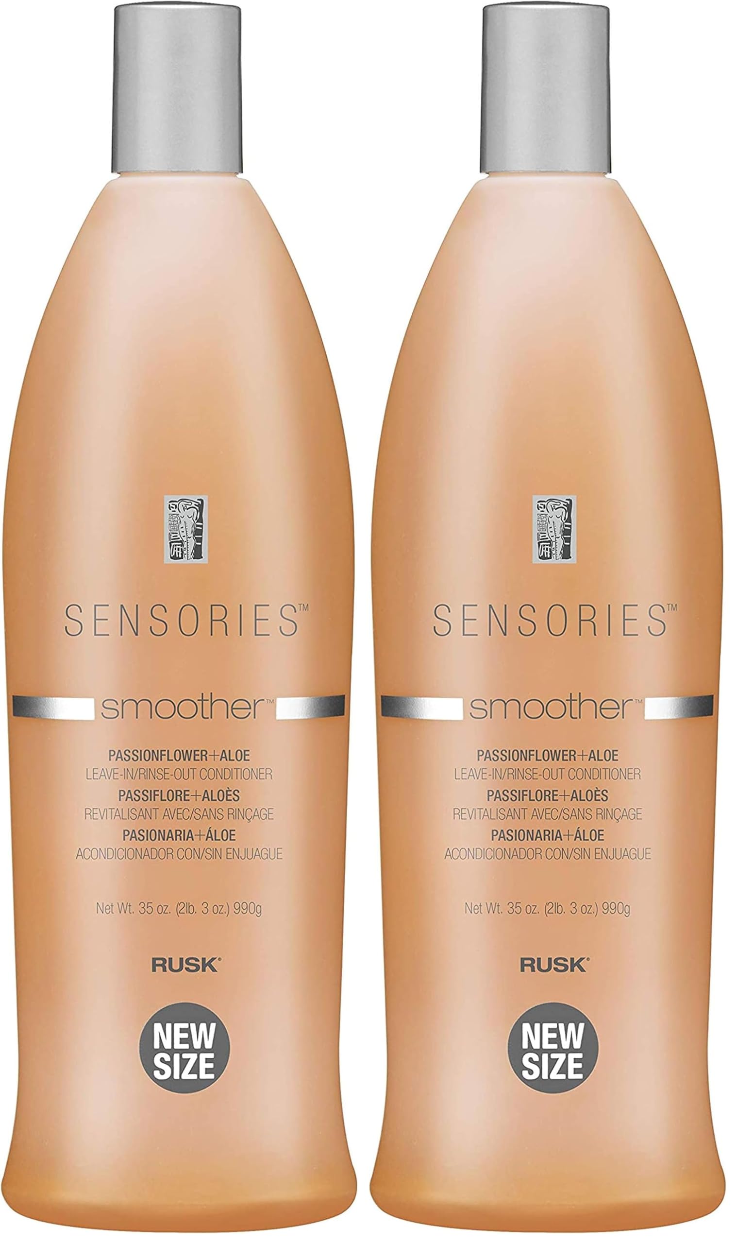 White Smoke RUSK Sensories Smoother Passionflower and Aloe Leave-In Smoothing Conditioner,Provides Shine,and Body,35 oz,(Pack of 2)