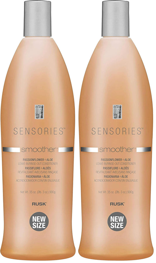 White Smoke RUSK Sensories Smoother Passionflower and Aloe Leave-In Smoothing Conditioner,Provides Shine,and Body,35 oz,(Pack of 2)