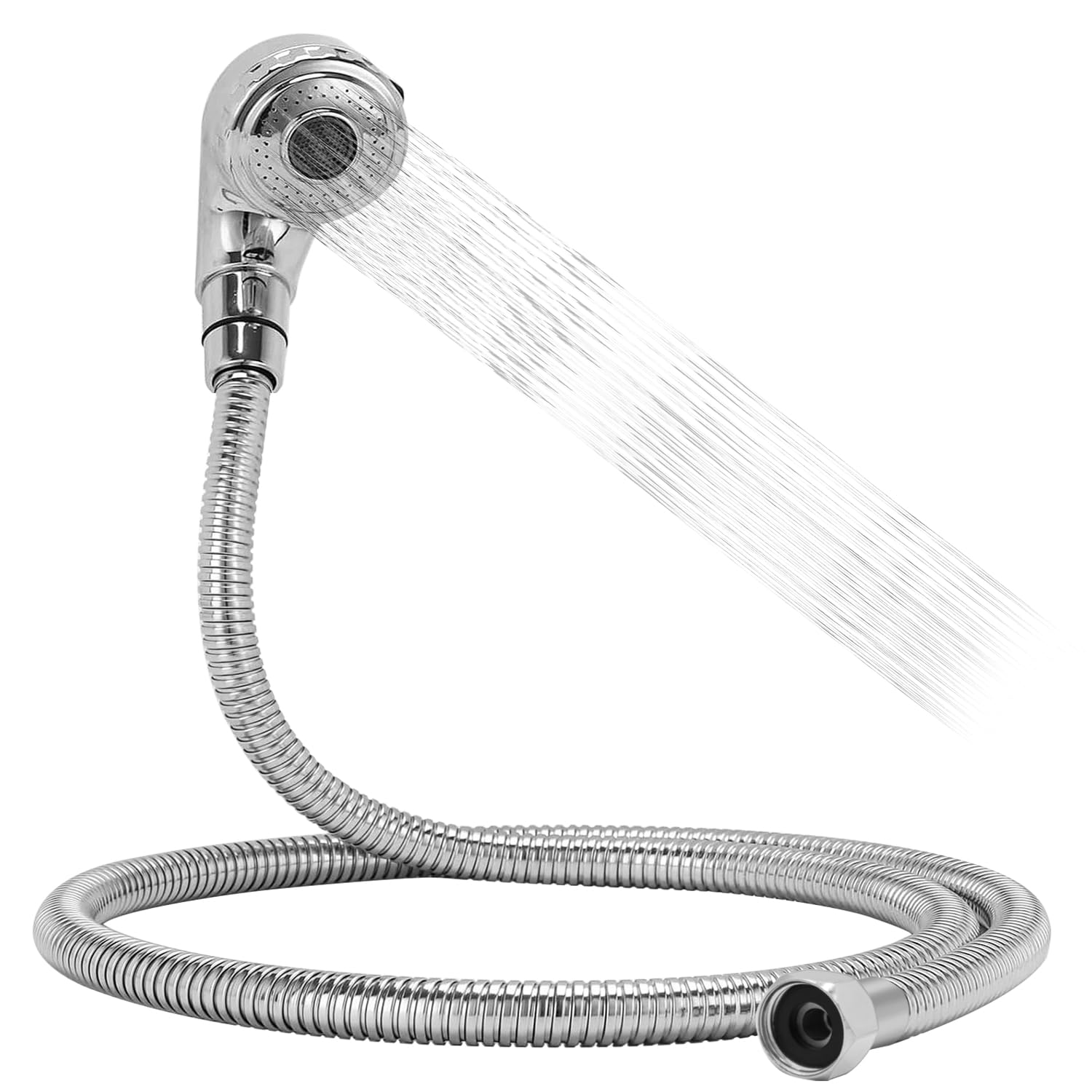White Smoke Garaook G1/2" Connector Shampoo Bowl Hose Sprayer Kit, 47 Inch Stainless Steel Shampoo Hose with Compact Spray Head to Attach Shampoo Bowl Faucet Vacuum Breaker Kit for Salon Sink & Shampoo Bowl