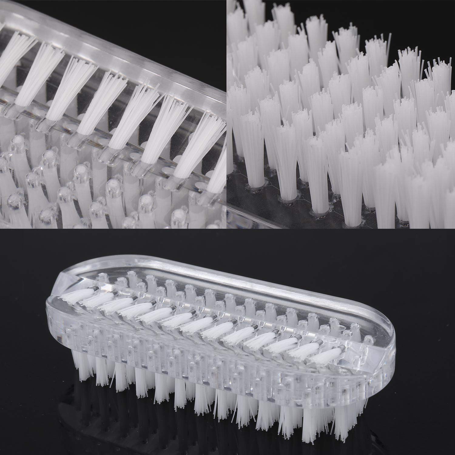 Black Cleaning Nail Brush Handle Scrubbing Brushes (Plastic Brush-4 Pcs)