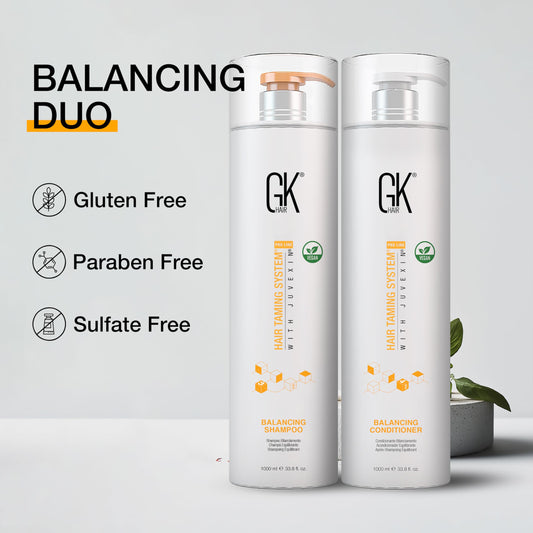 Light Gray GK HAIR – Balancing Shampoo and Conditioner Set for Oily Hair, Clarifying & Refreshing Formula with Gentle Fragrance, Sulfate-Free, 72-Hour Freshness, 33.8 Fl Oz – Ideal for daily use