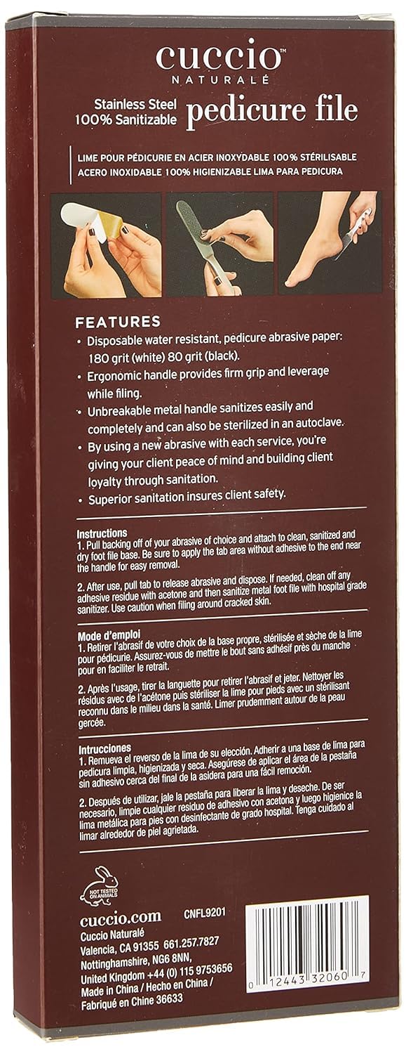 Dark Olive Green Cuccio Naturale Reusable Stainless Steel Pedicure File Kit with 30 Extra Refills – Professional Foot Care Tool for Smooth, Callus-Free Feet – Durable, Hygienic Design