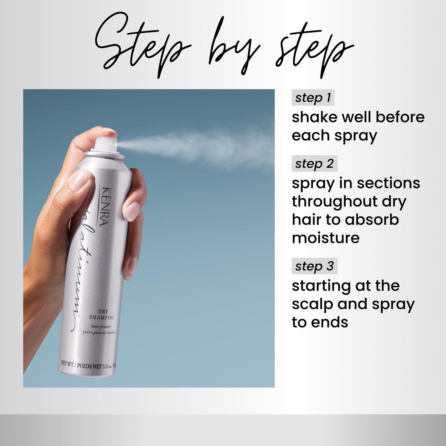 Lavender Kenra Platinum Dry Shampoo | Oil Absorbing Spray | Instantly Revives & Refreshes Hair | Saves Time & Extends Blowouts | All Hair Types | 5 fl oz