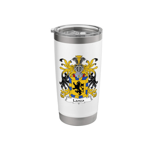 White Smoke Lanza Coat of Arms - Family Crest Stainless Steel Insulated Tumbler