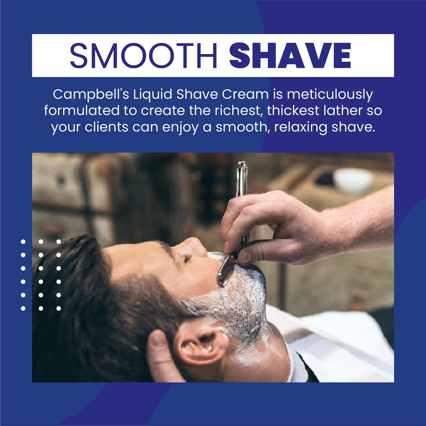Dark Slate Blue Campbell’s Pre-Mixed Liquid Shave Cream Lather, Barber Shaving Cream Lather Solution, Professional Shaving Supplies and Products, 64 Ounces - 4 Bottles