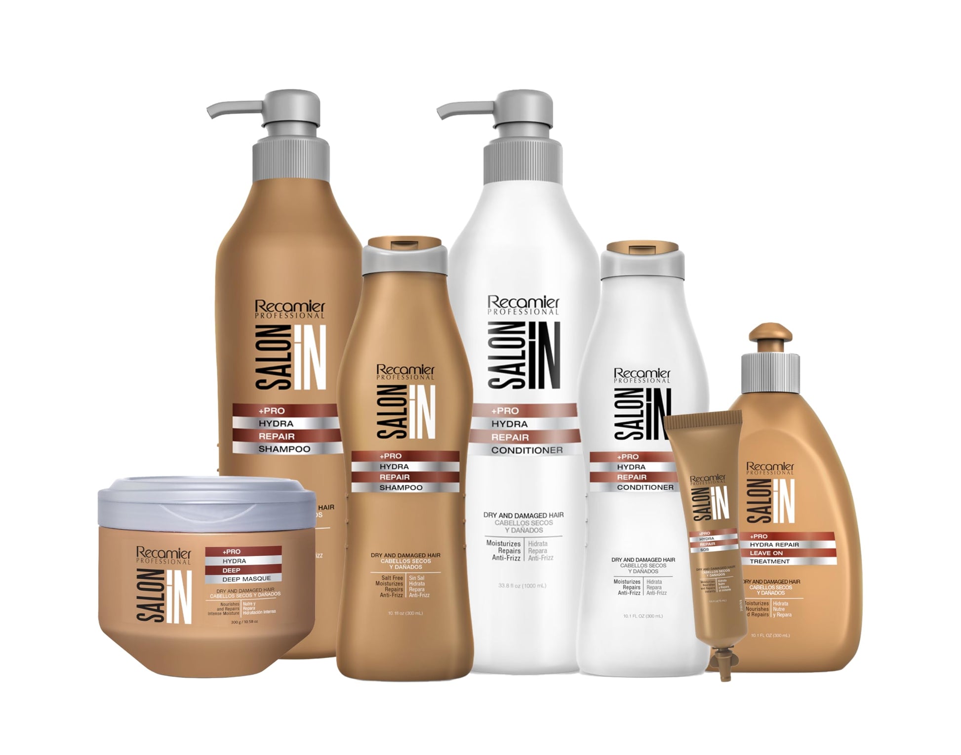 White Smoke Recamier Professional Salon In +Pro Hydra Repair Hair 3 pack kit - Shampoo 33.8oz + Conditioner 33.8oz + Deep Treatment Mask 10.58oz