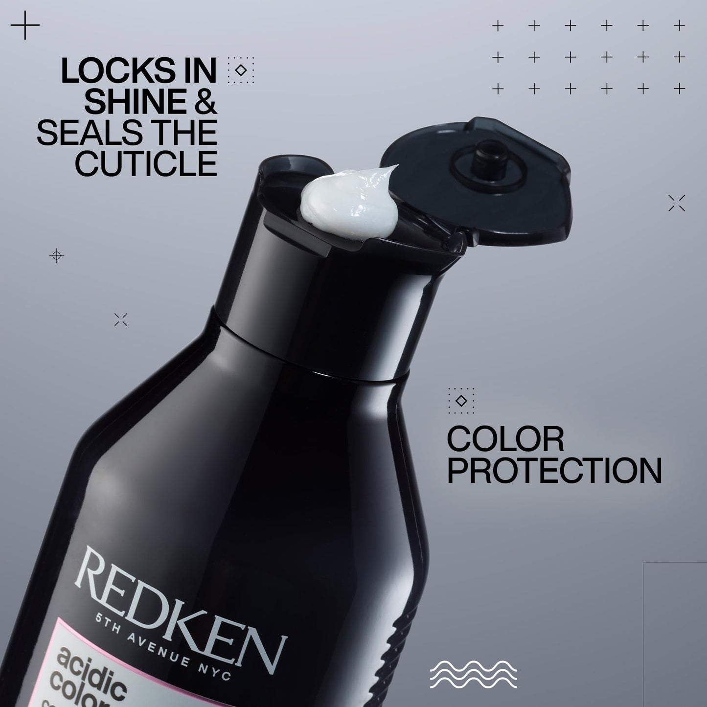 Dark Gray Redken Acidic Color Gloss Conditioner - Protects Vibrancy, Salon-Grade Hair Shine, For Color-Treated Hair, 10.1 Fl Oz