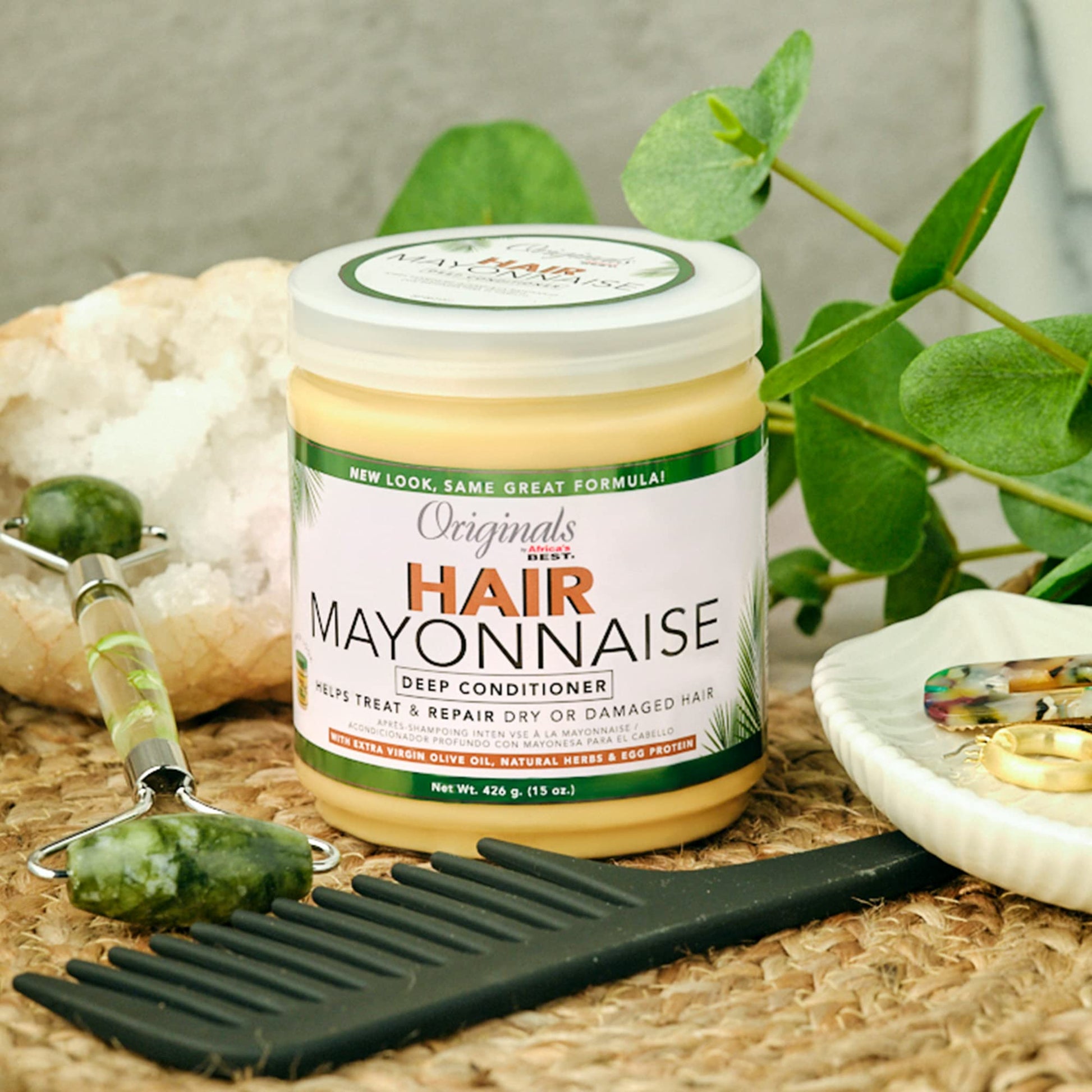 Originals by Africa's Best Hair Mayonnaise Conditioner, 15 oz Jar, Enriched with Natural Botanical Herbal Extracts and Olive Oil to Deep Condition and Repair